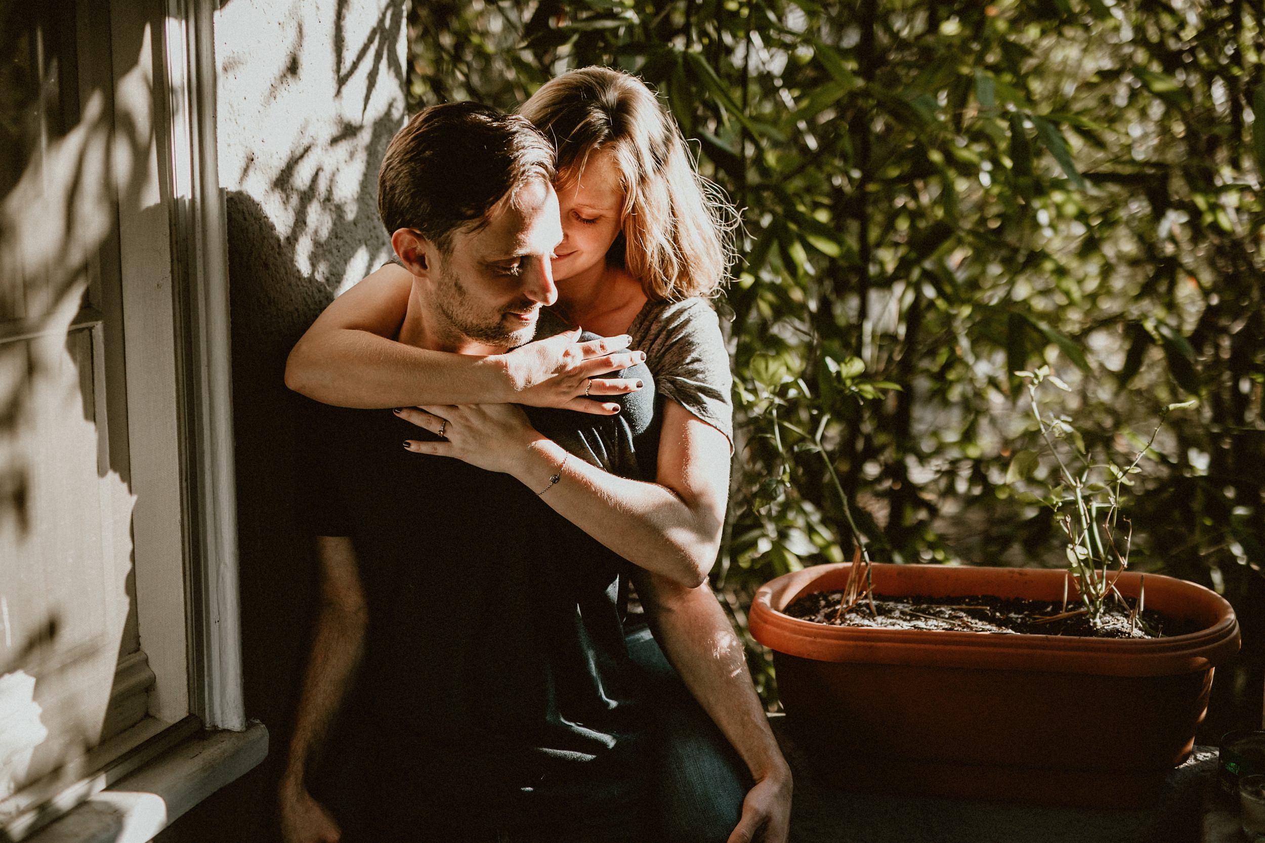 In Home Session in Silver Lake | At Home Engagement Photos 