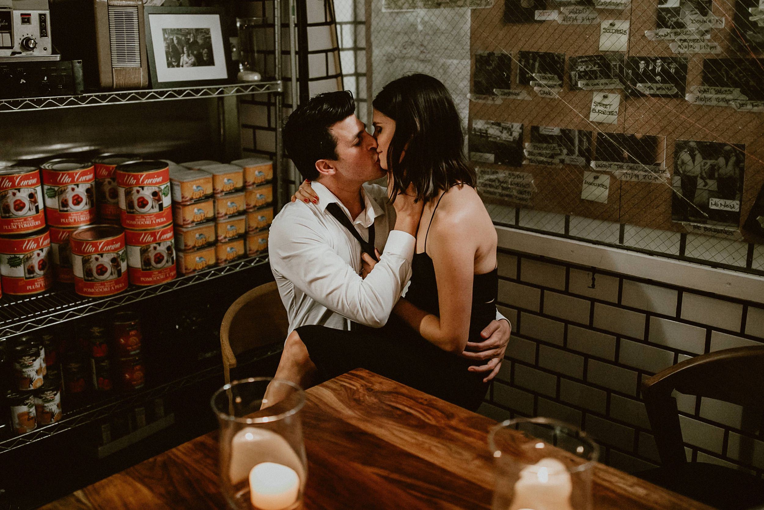 Swanky Engagement Photos at LA Restaurant The Nice Guy