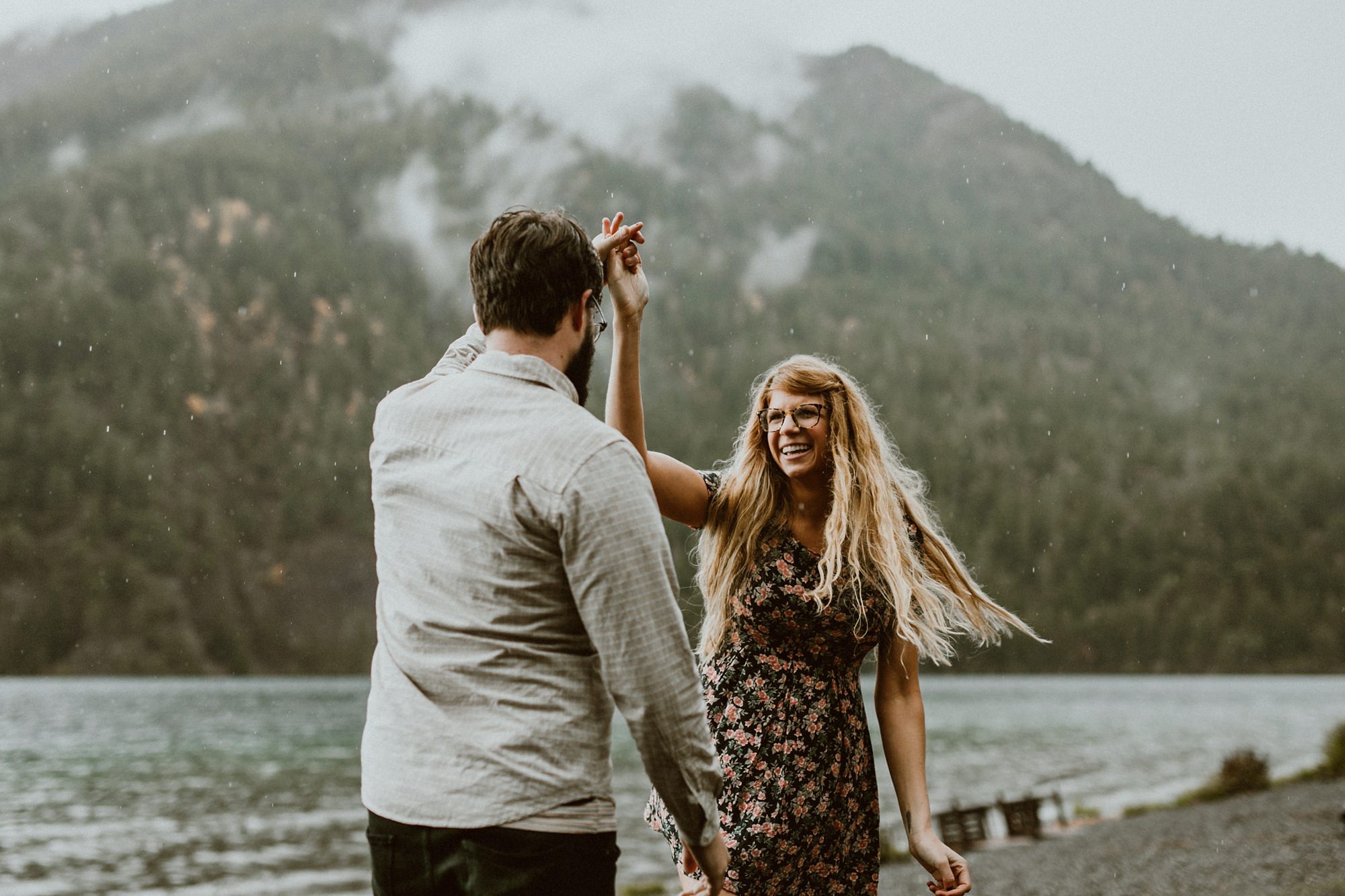Lake Crescent Engagement Photos outside Seattle