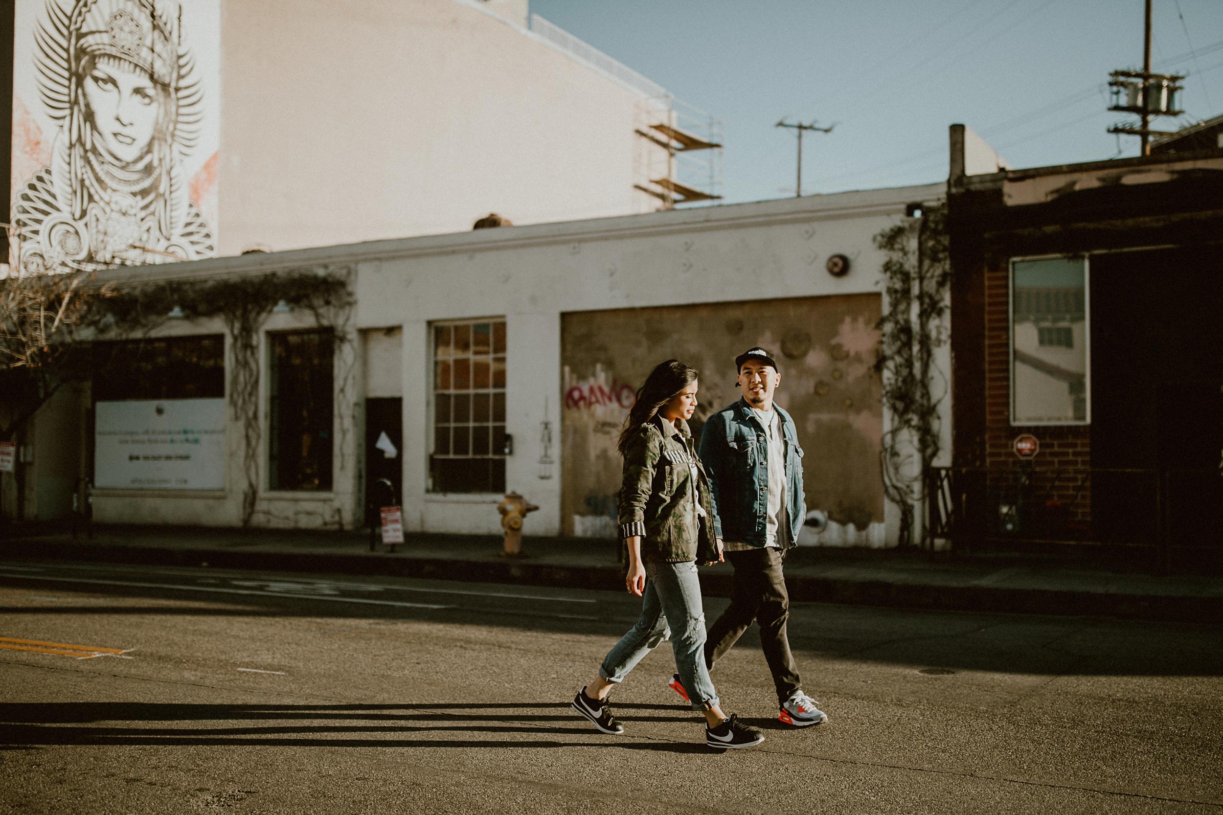 Los Angeles Engagement Session in LA Art's District Obey Mural Los Angeles Engagement Session in LA Art's District Obey Mural