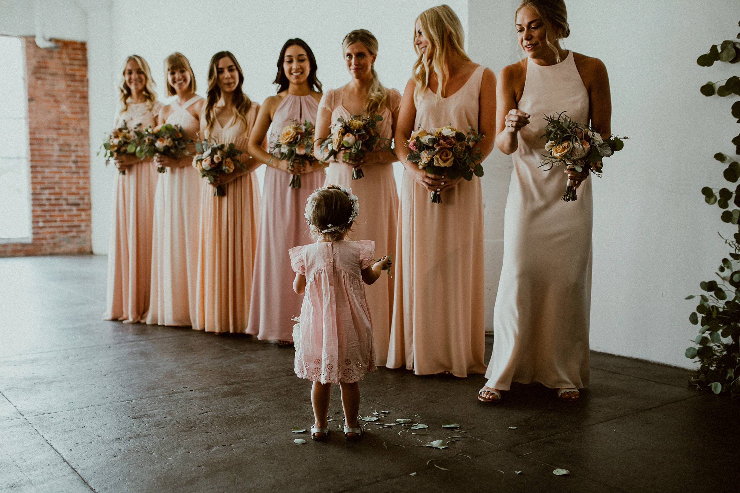 Wedding in Downtown LA at the Hudson Loft BHLDN Bride and Bridesmaids Wedding in Downtown LA at the Hudson Loft BHLDN Bride and Bridesmaids