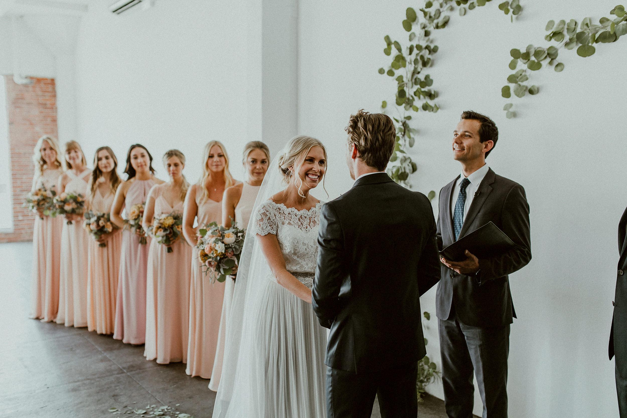 Wedding in Downtown LA at the Hudson Loft BHLDN Bride and Bridesmaids Wedding in Downtown LA at the Hudson Loft BHLDN Bride and Bridesmaids