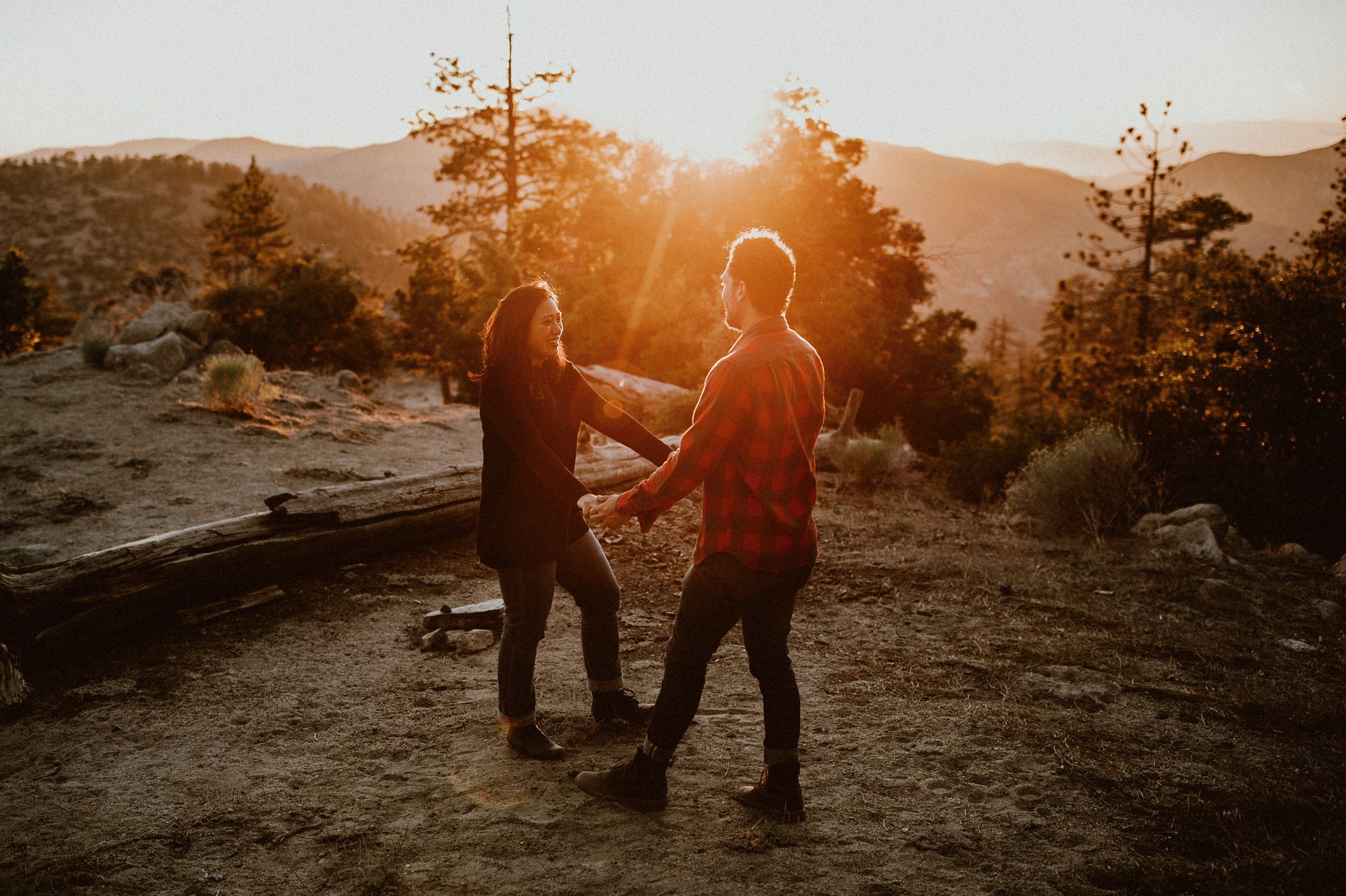 forest engagement session near los angeles