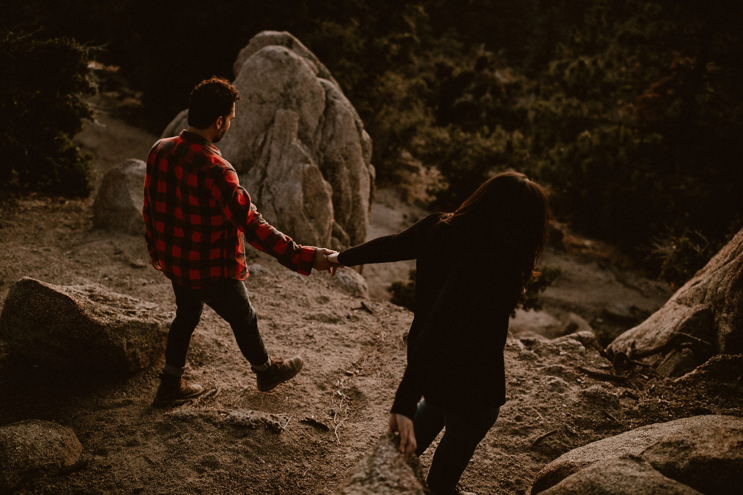 forest engagement session near los angeles