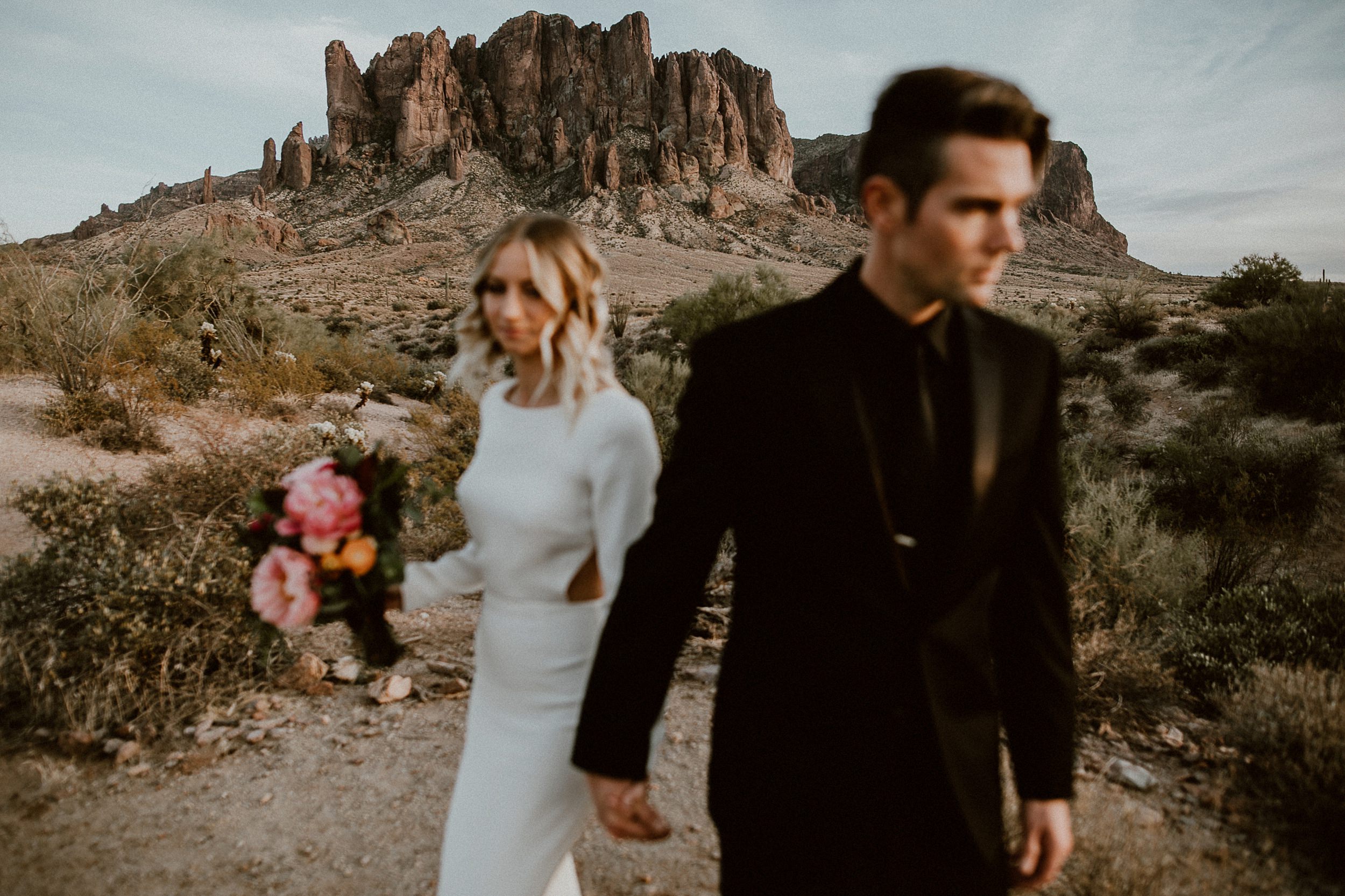 Desert Wedding Photos in Phoenix Arizona Superstition Mountains Desert Wedding Photos in Phoenix Arizona Superstition Mountains