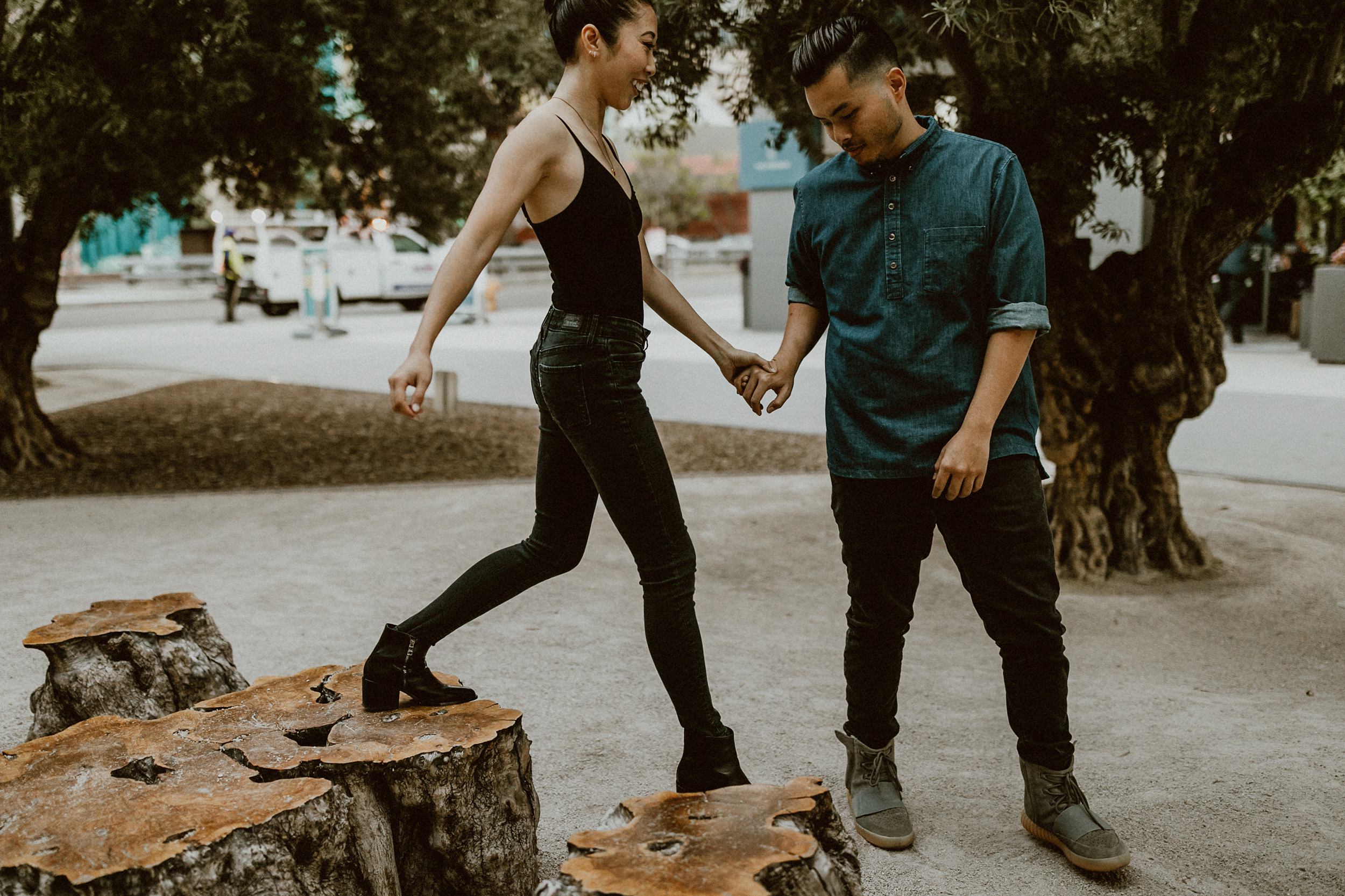 Downtown LA Engagement Photos at the Broad Museum