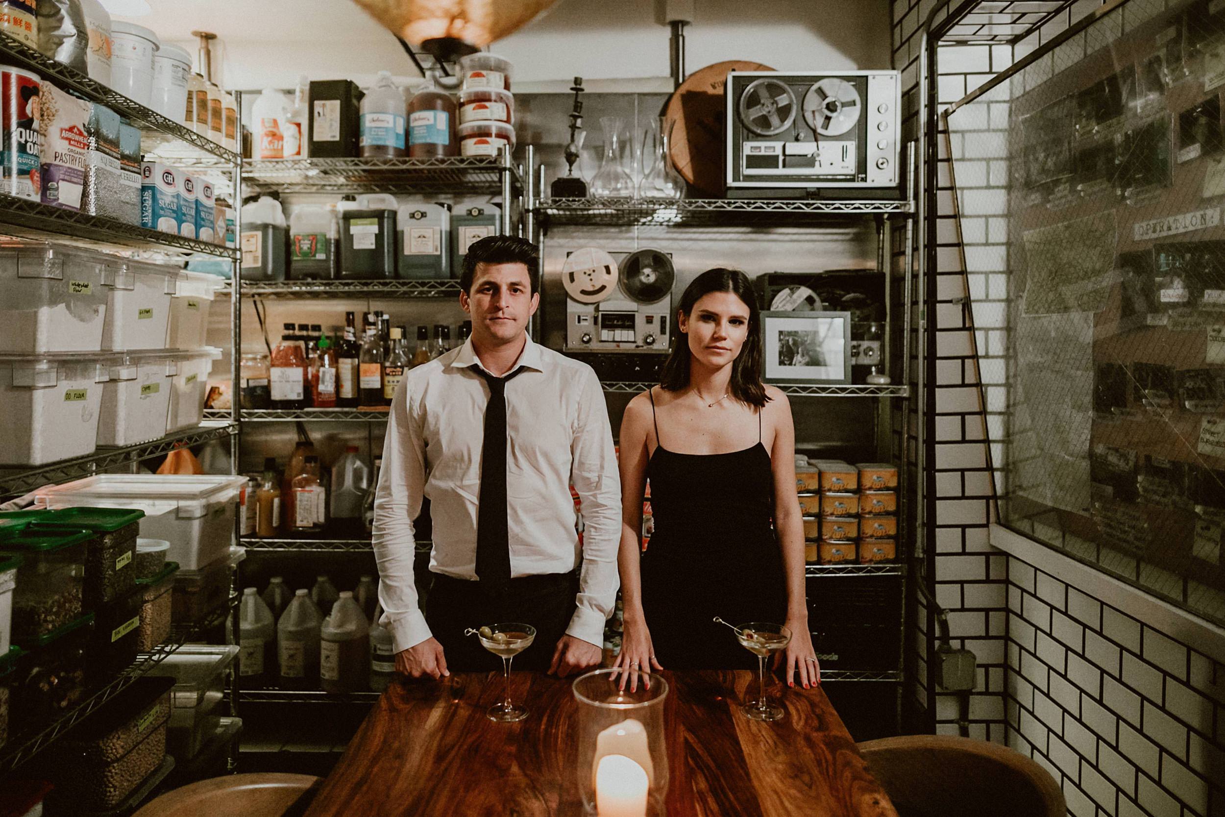 Swanky Engagement Photos at LA Restaurant The Nice Guy