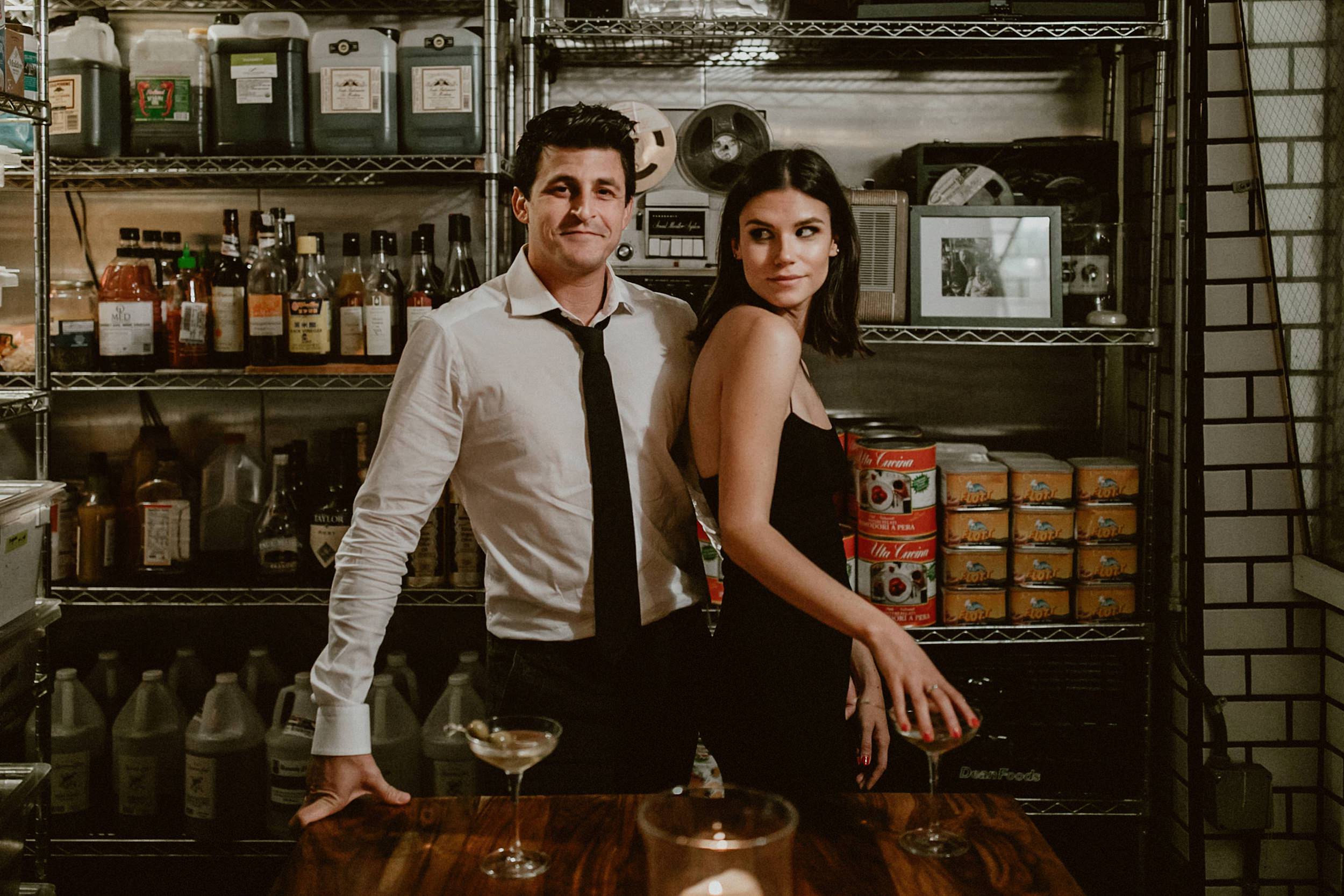 Swanky Engagement Photos at LA Restaurant The Nice Guy