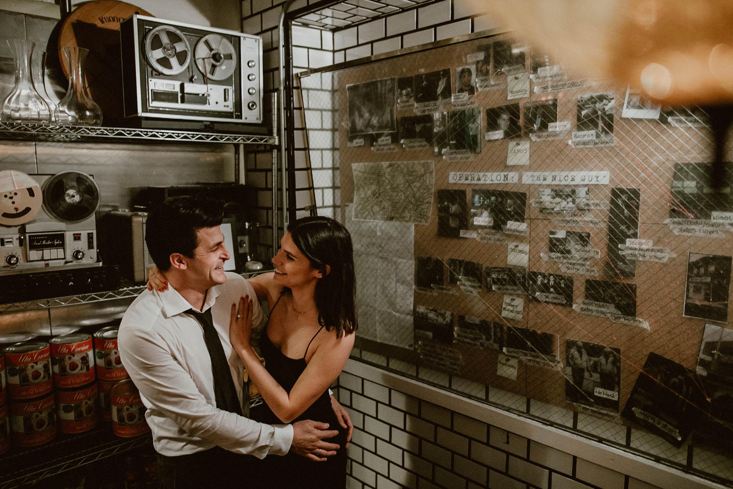 Swanky Engagement Photos at LA Restaurant The Nice Guy