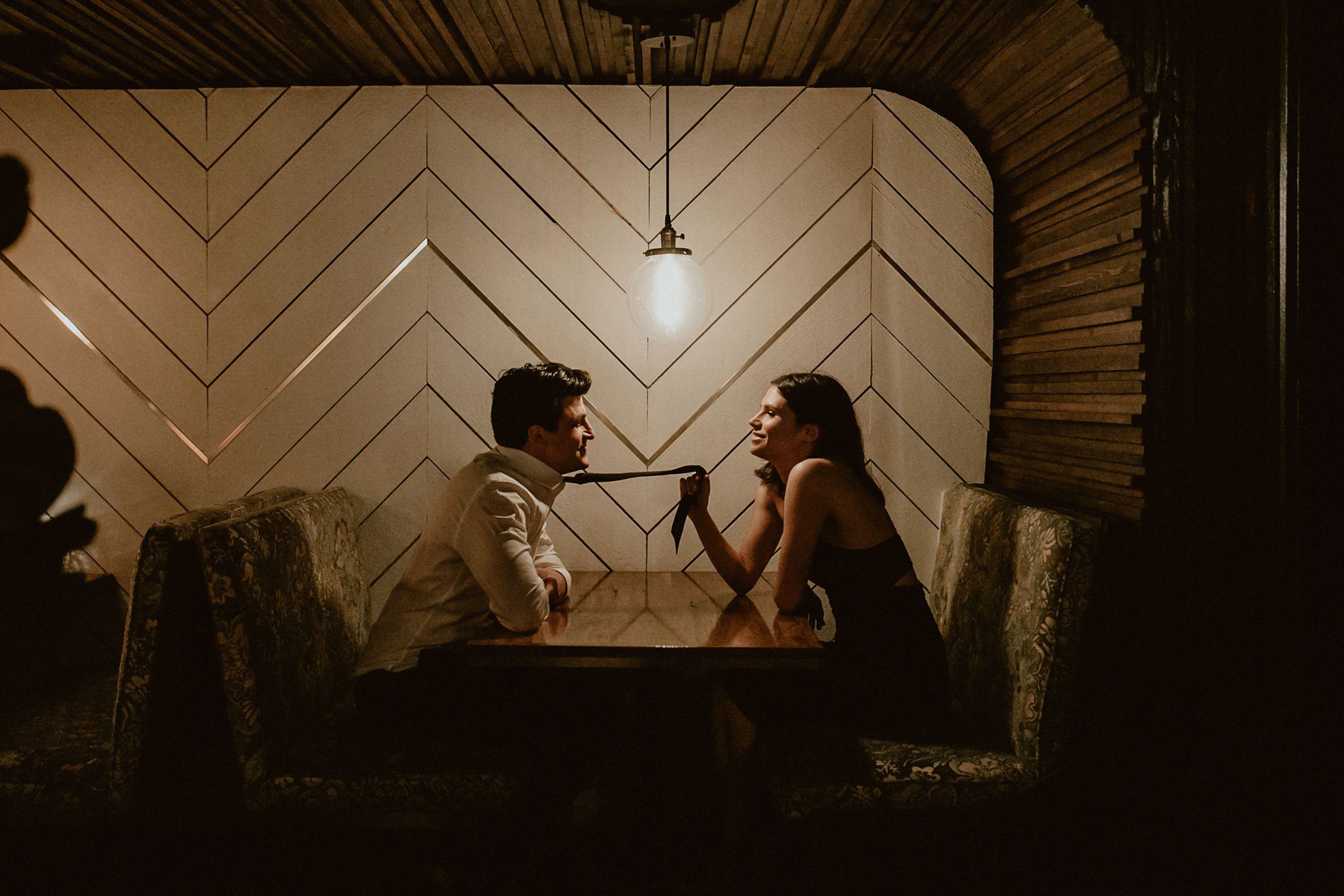 Swanky Engagement Photos at LA Restaurant