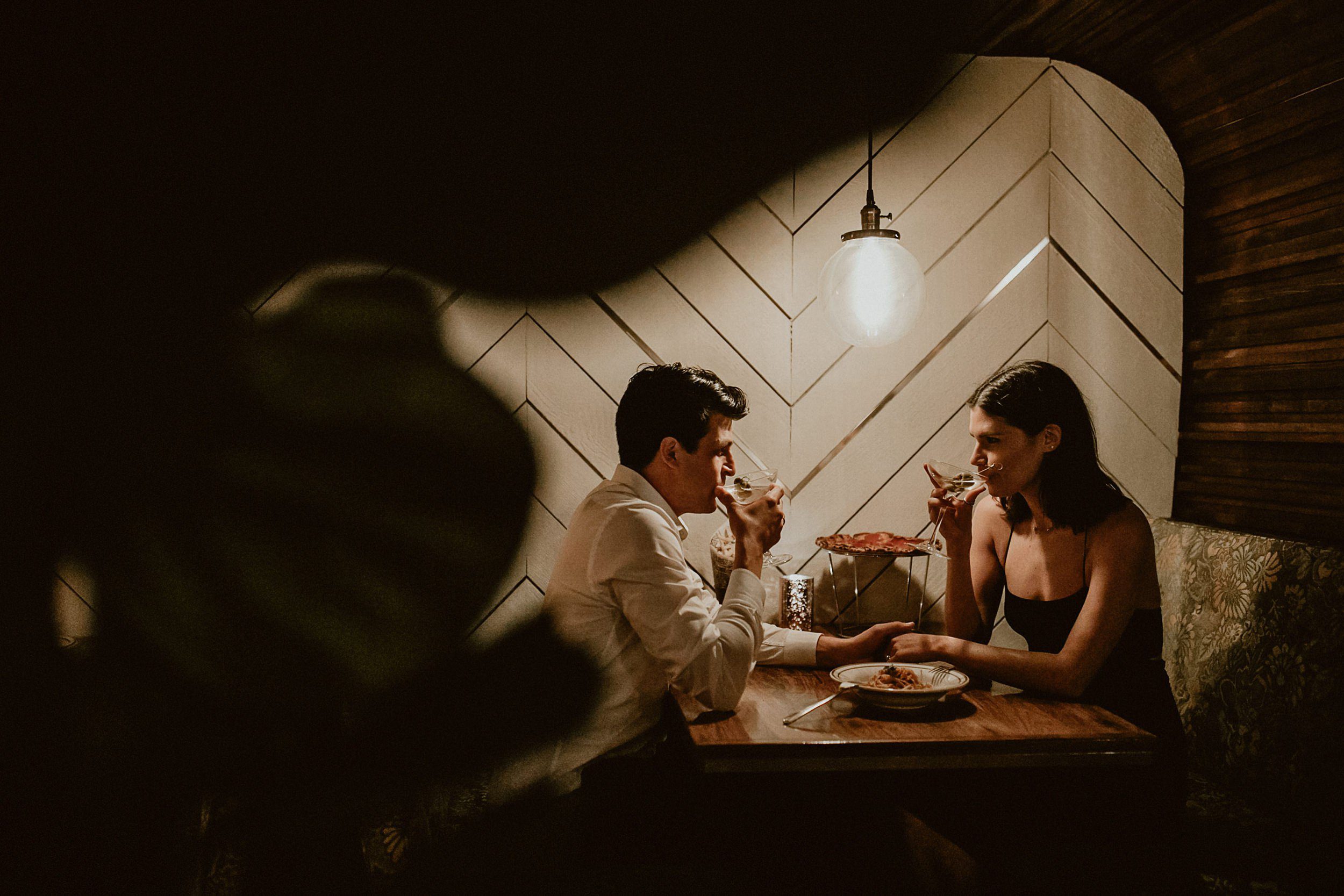 Swanky Engagement Photos at LA Restaurant The Nice Guy