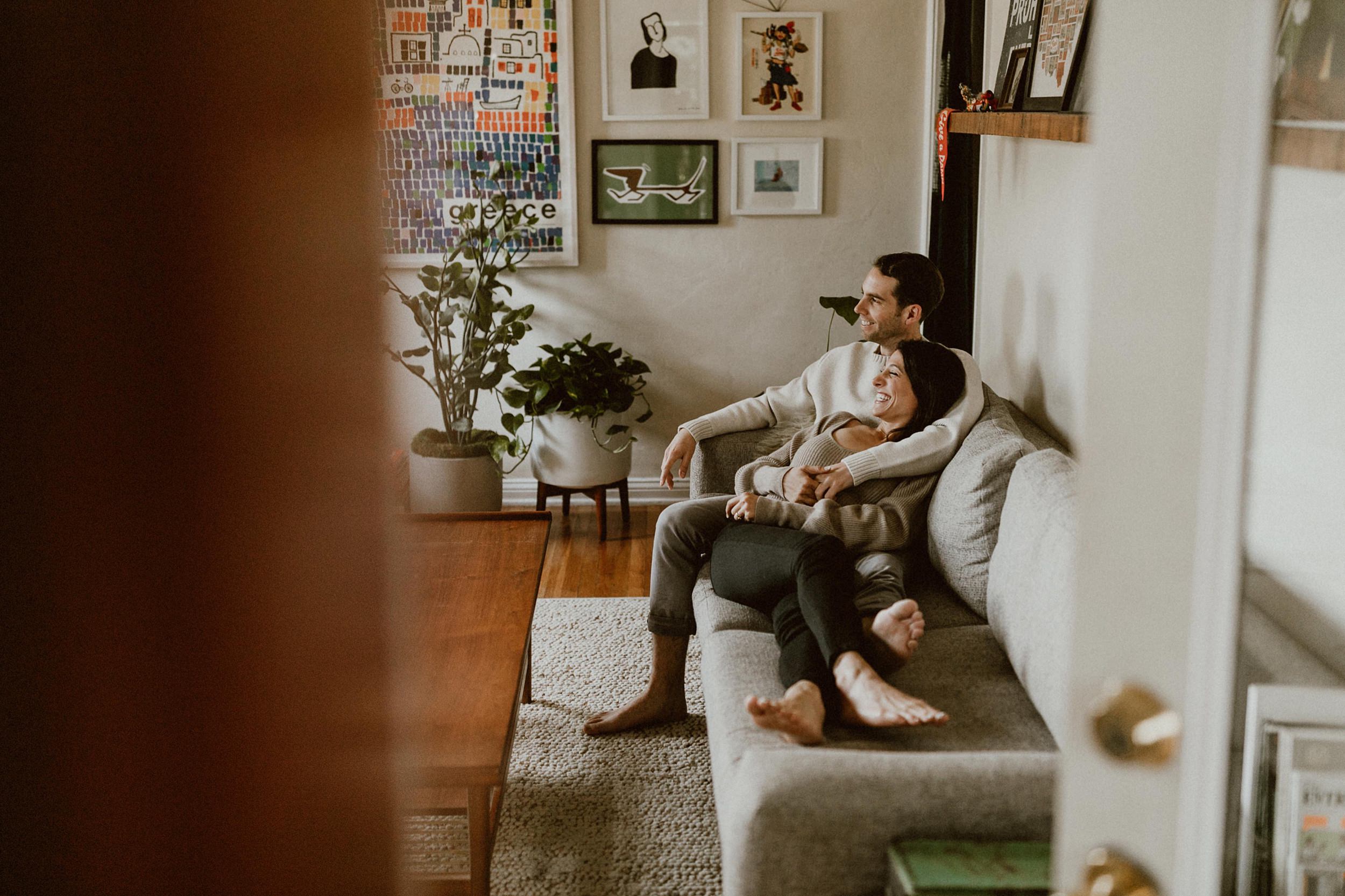 At Home Engagement Session At Home Engagement Session