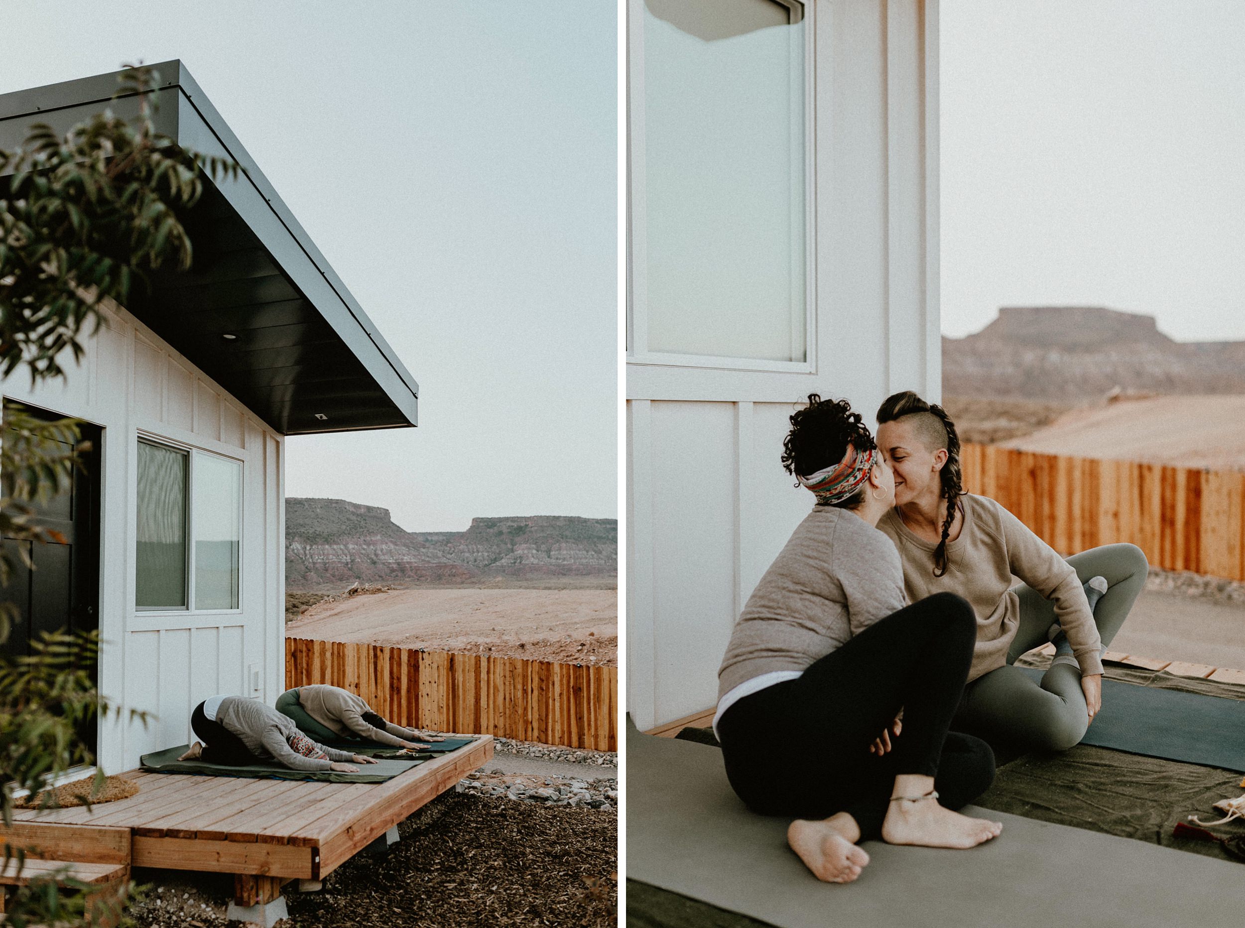 Wedding morning yoga session