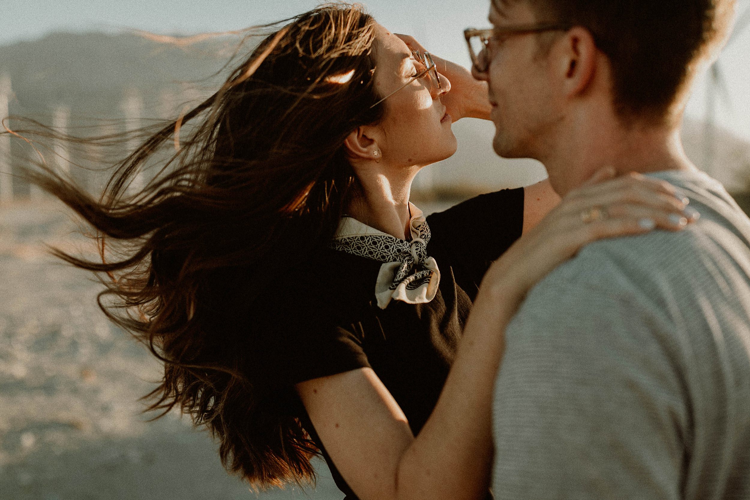 Palm Springs Desert Windmill Engagement Photos