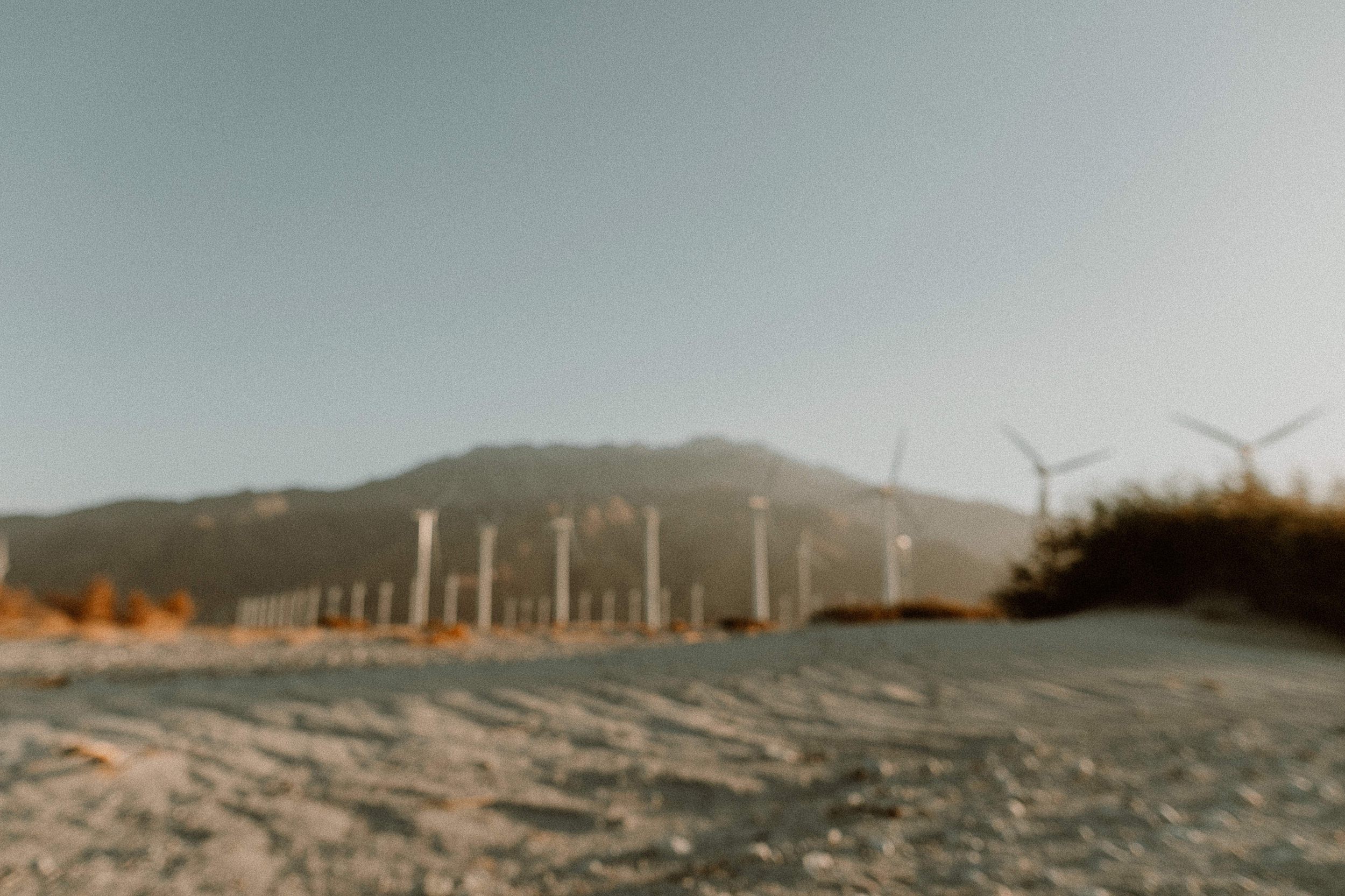 Palm Springs Desert Windmill Engagement Photos