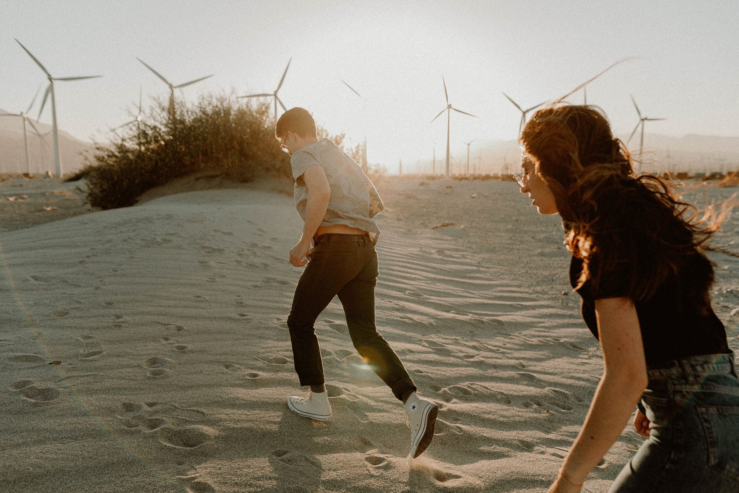 Desert Wind Farm Couples Photos
