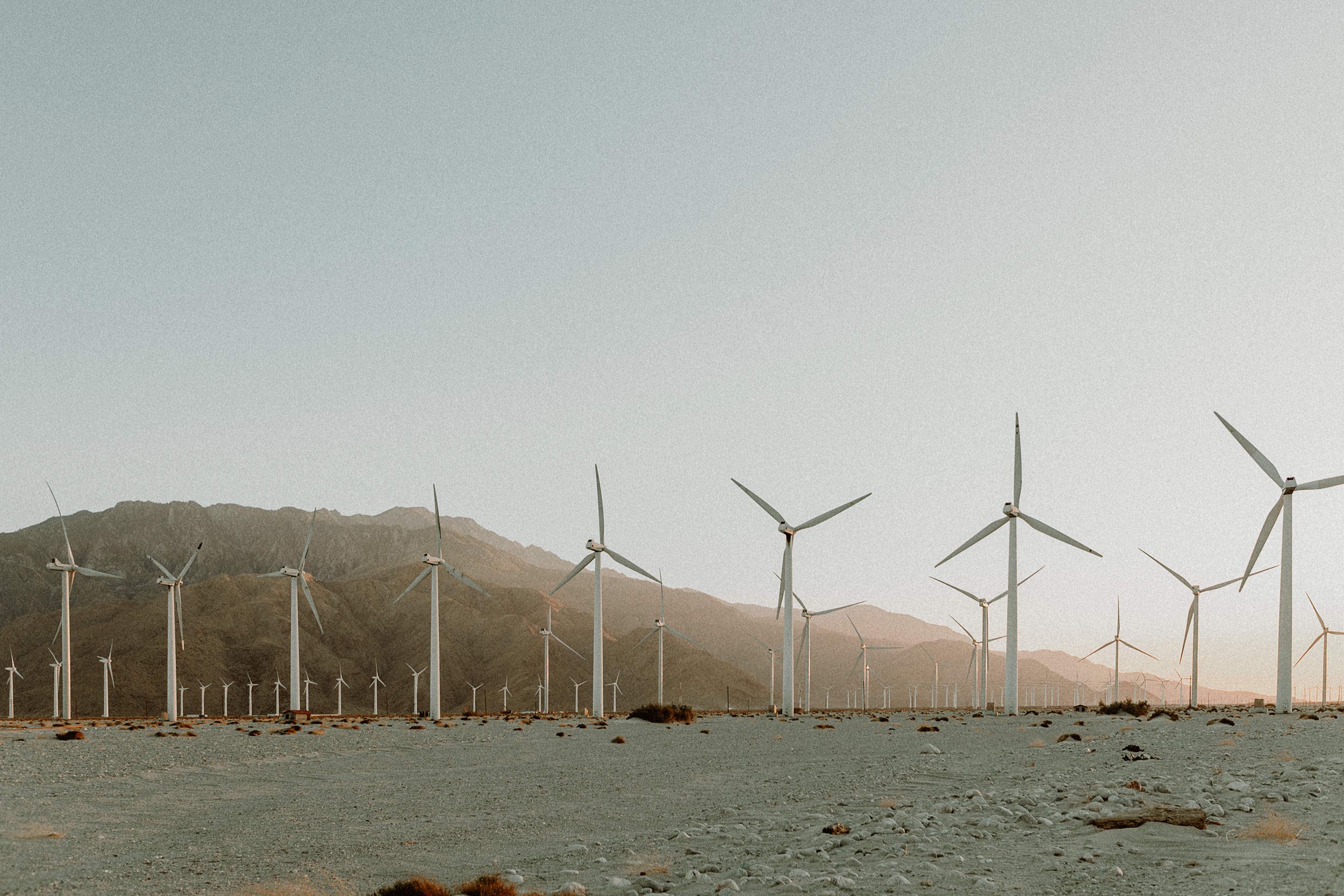 Palm Springs Desert Windmill Engagement Photos