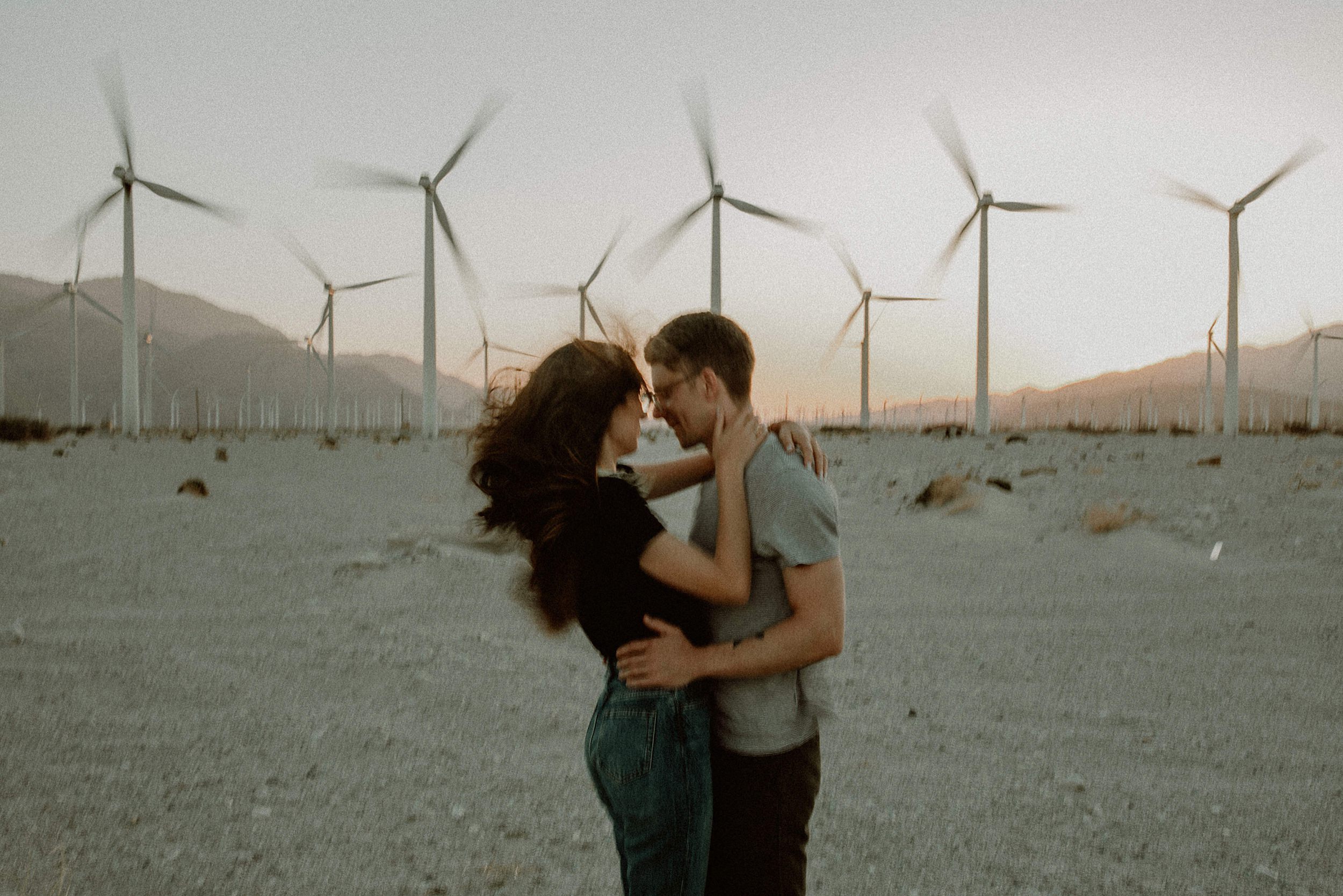 Desert Wind Farm Couples Photos