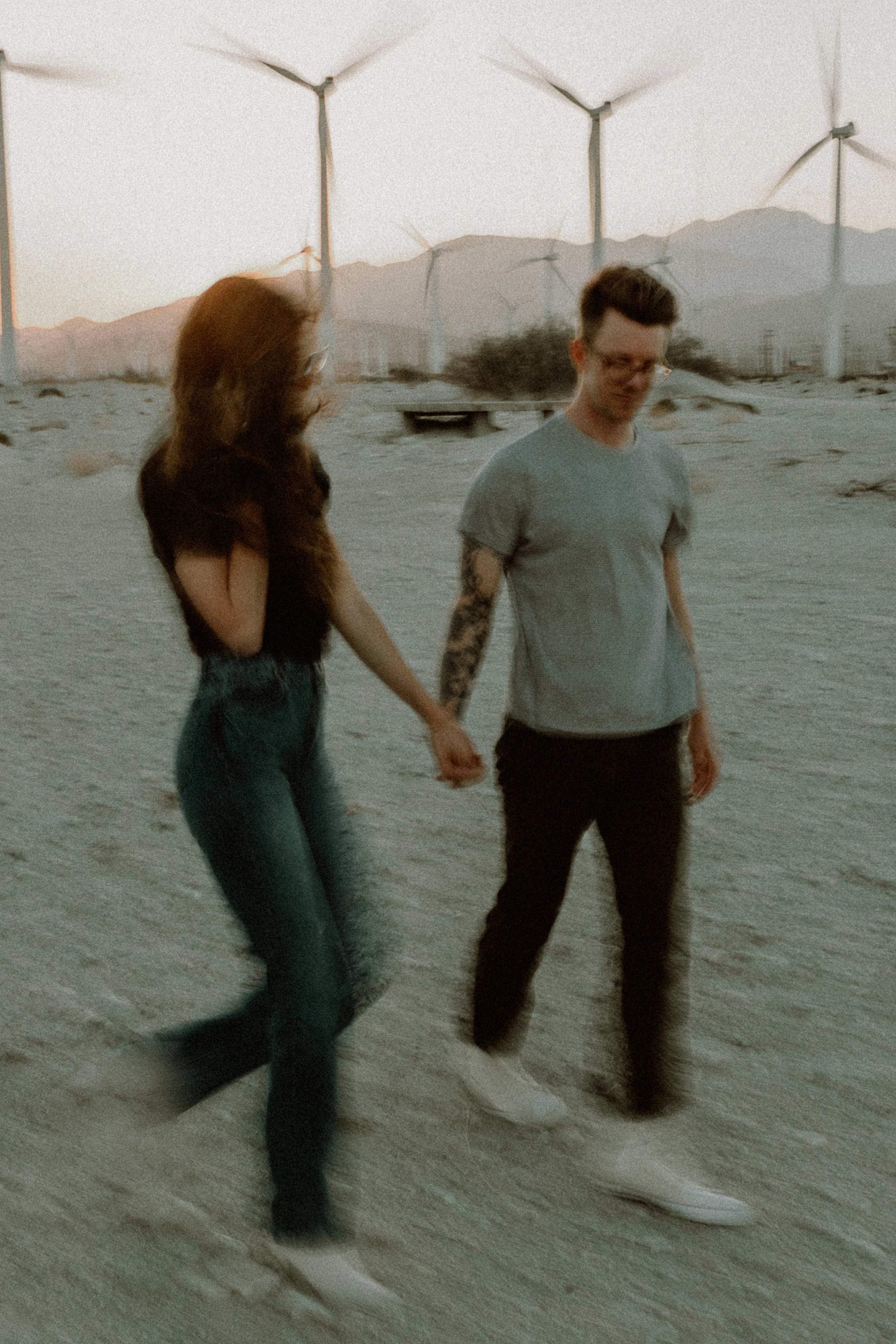 Desert Wind Farm Couples Photos