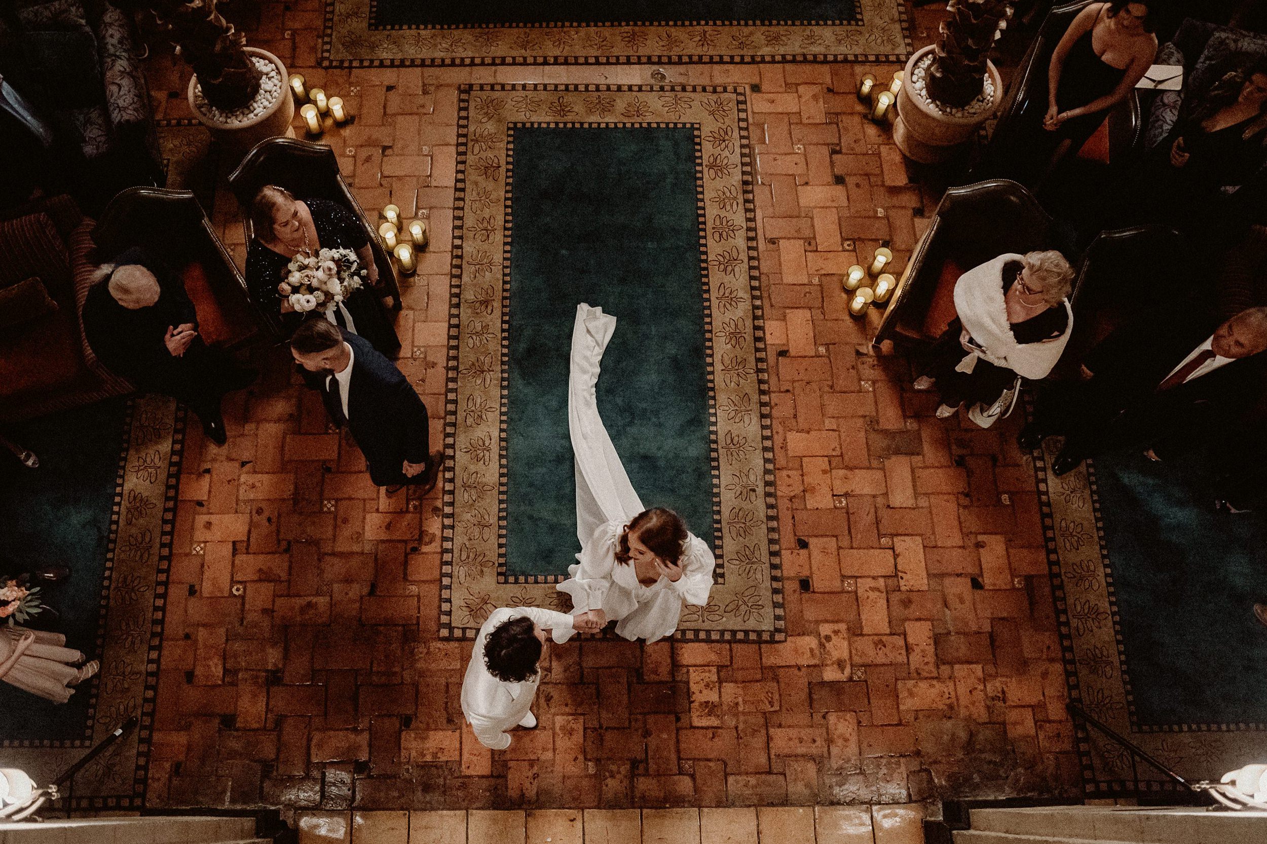 Indoor Ceremony at the Hollywood Wedding at the Roosevelt Hotel
