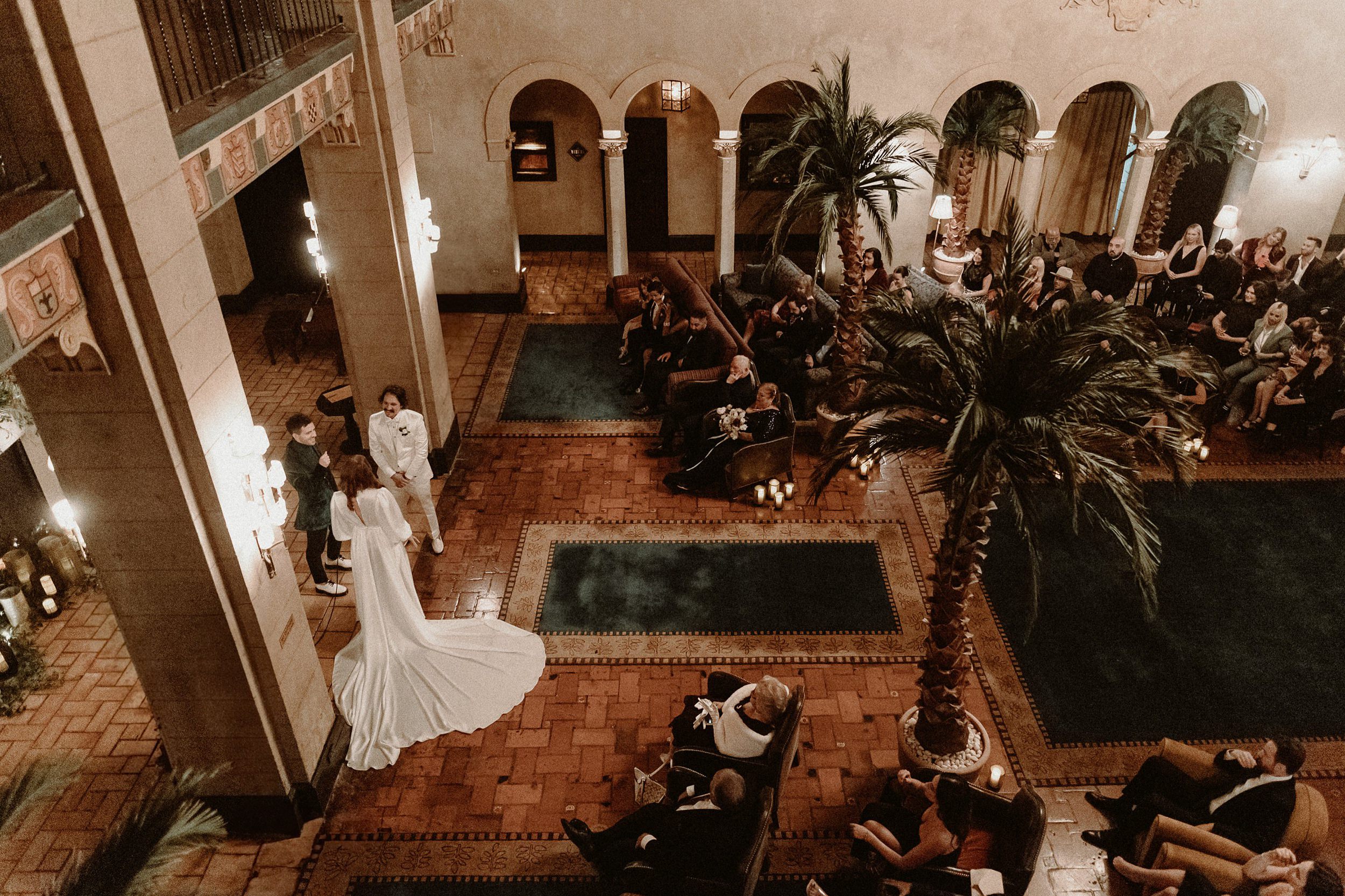 Indoor Ceremony at the Hollywood Wedding at the Roosevelt Hotel