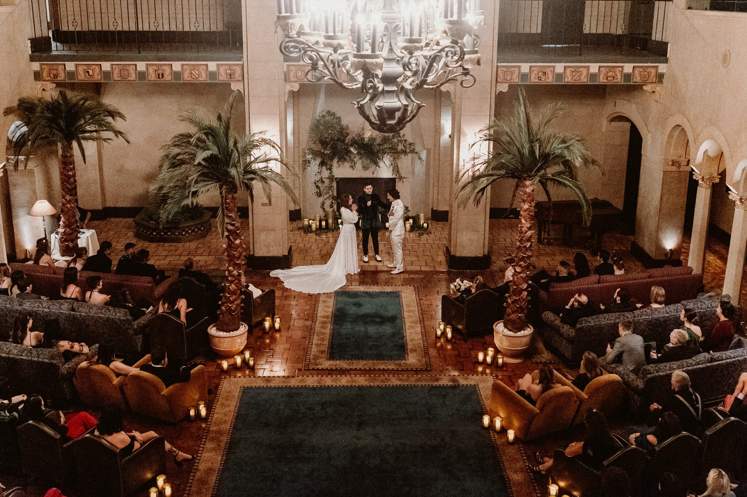 Indoor Ceremony at the Roosevelt Hotel in Hollywood