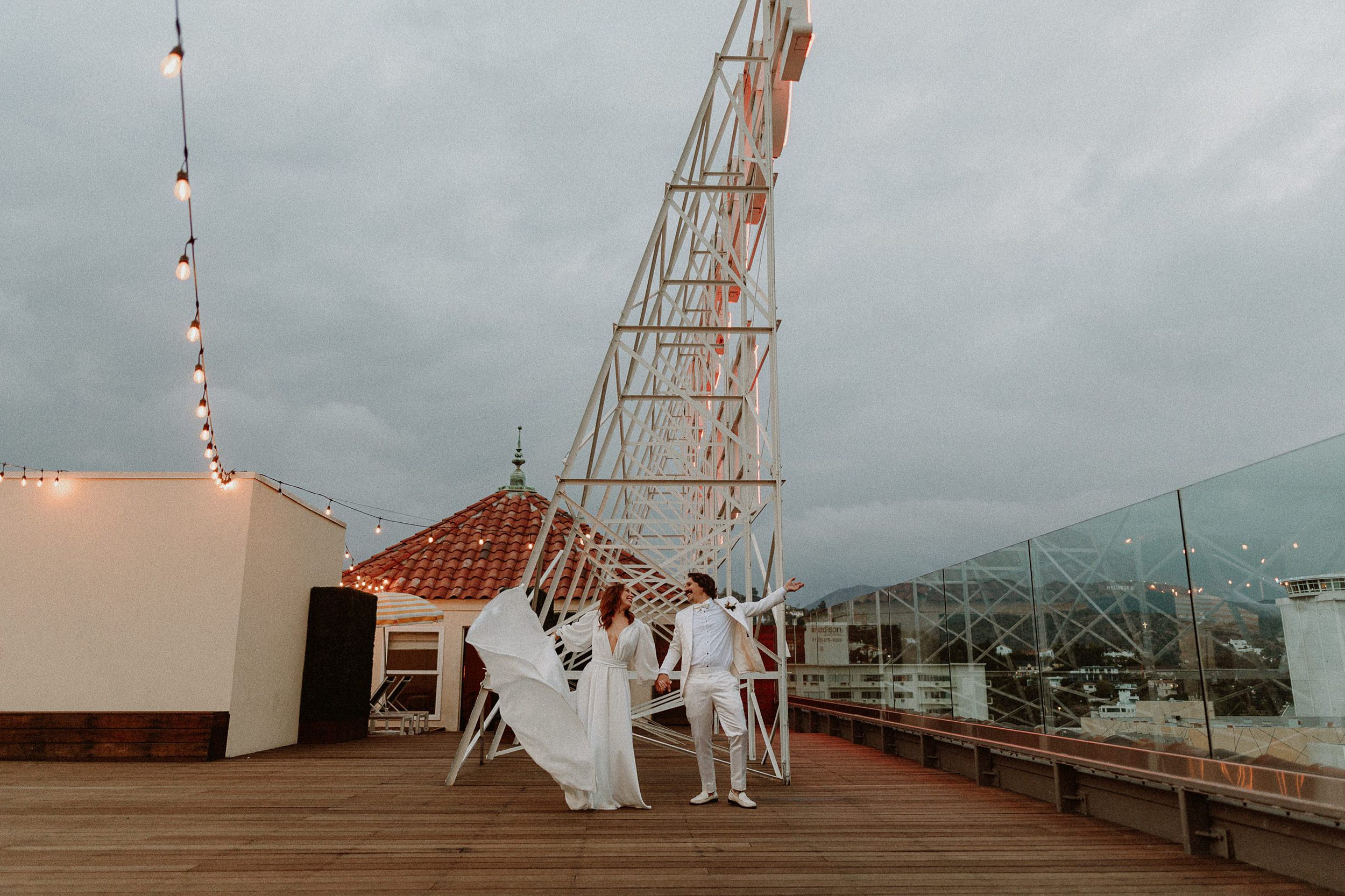 Roosevelt Hotel Rooftop Wedding Photos in Hollywood