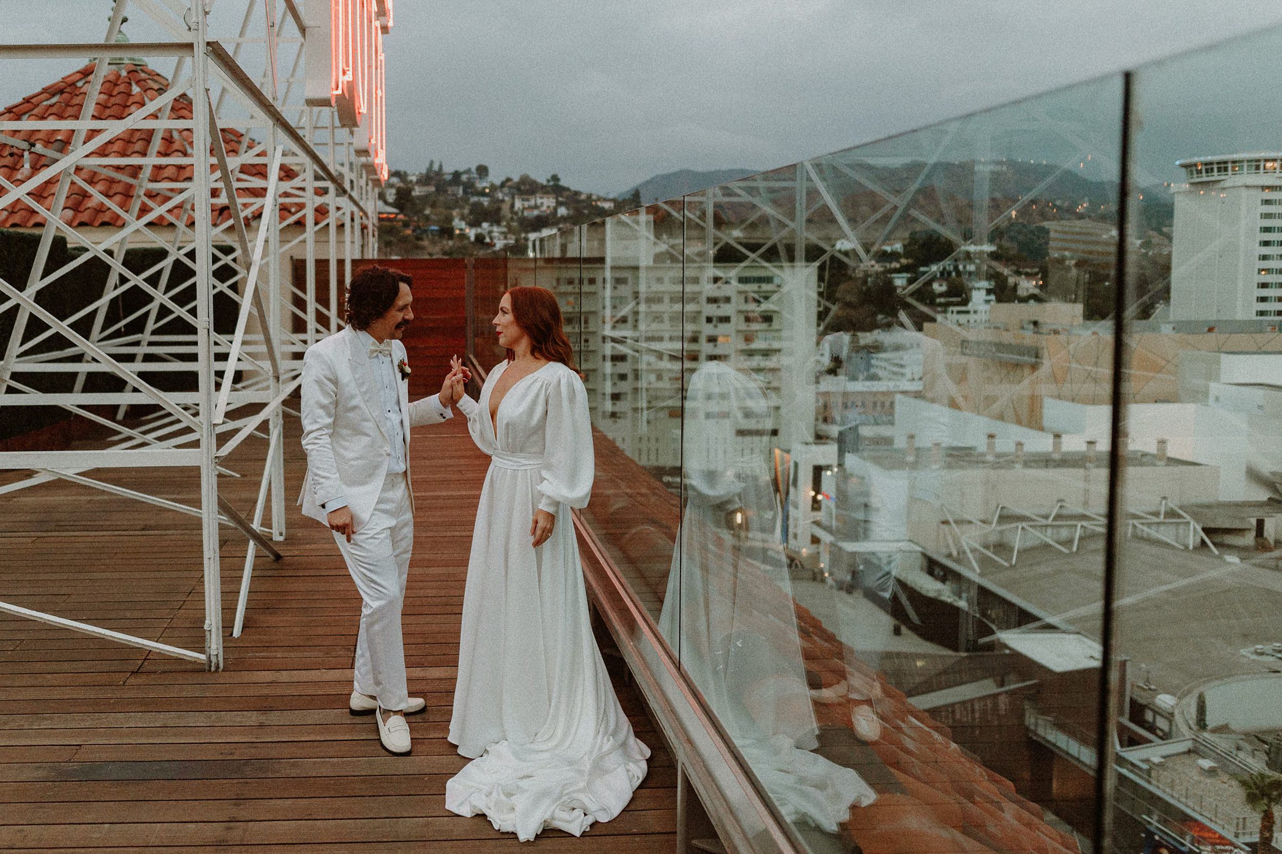 Roosevelt Hotel Rooftop Wedding Photos in Hollywood