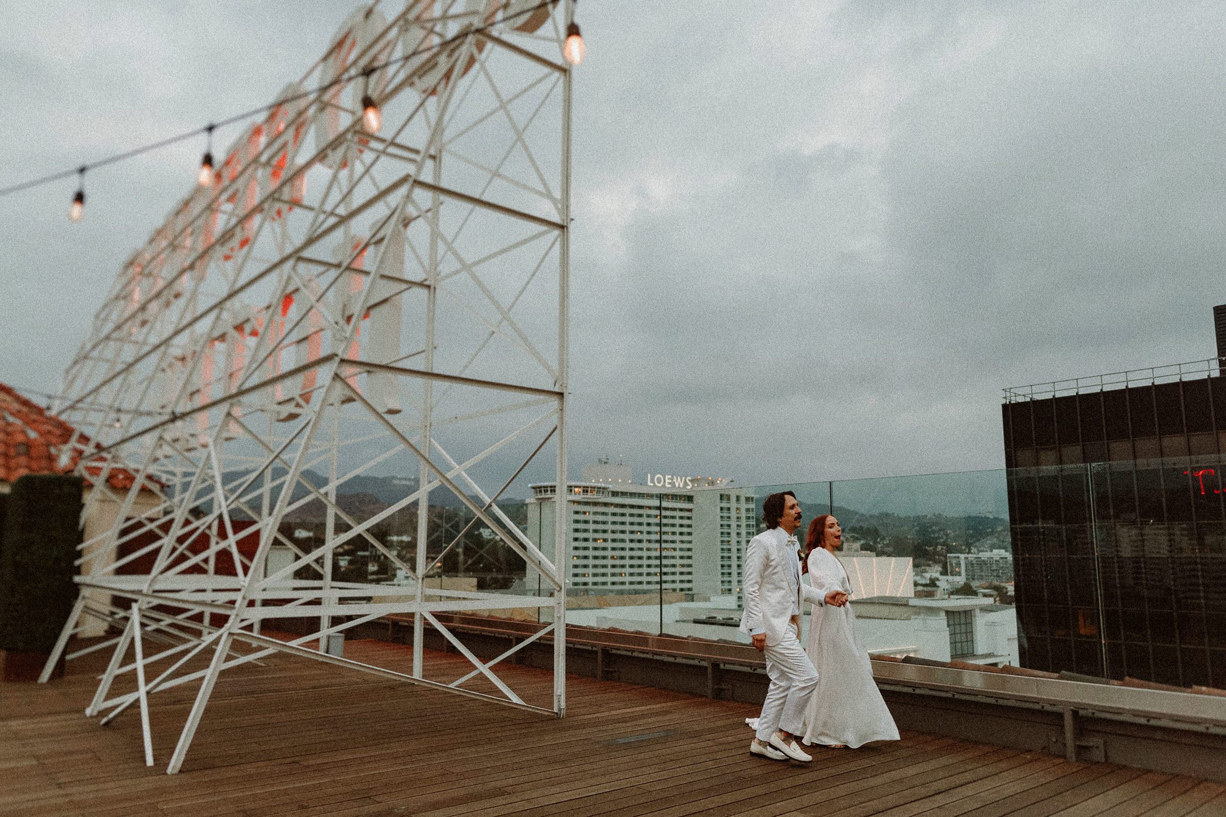 Moody Hollywood Wedding Photos at the Roosevelt Hotel