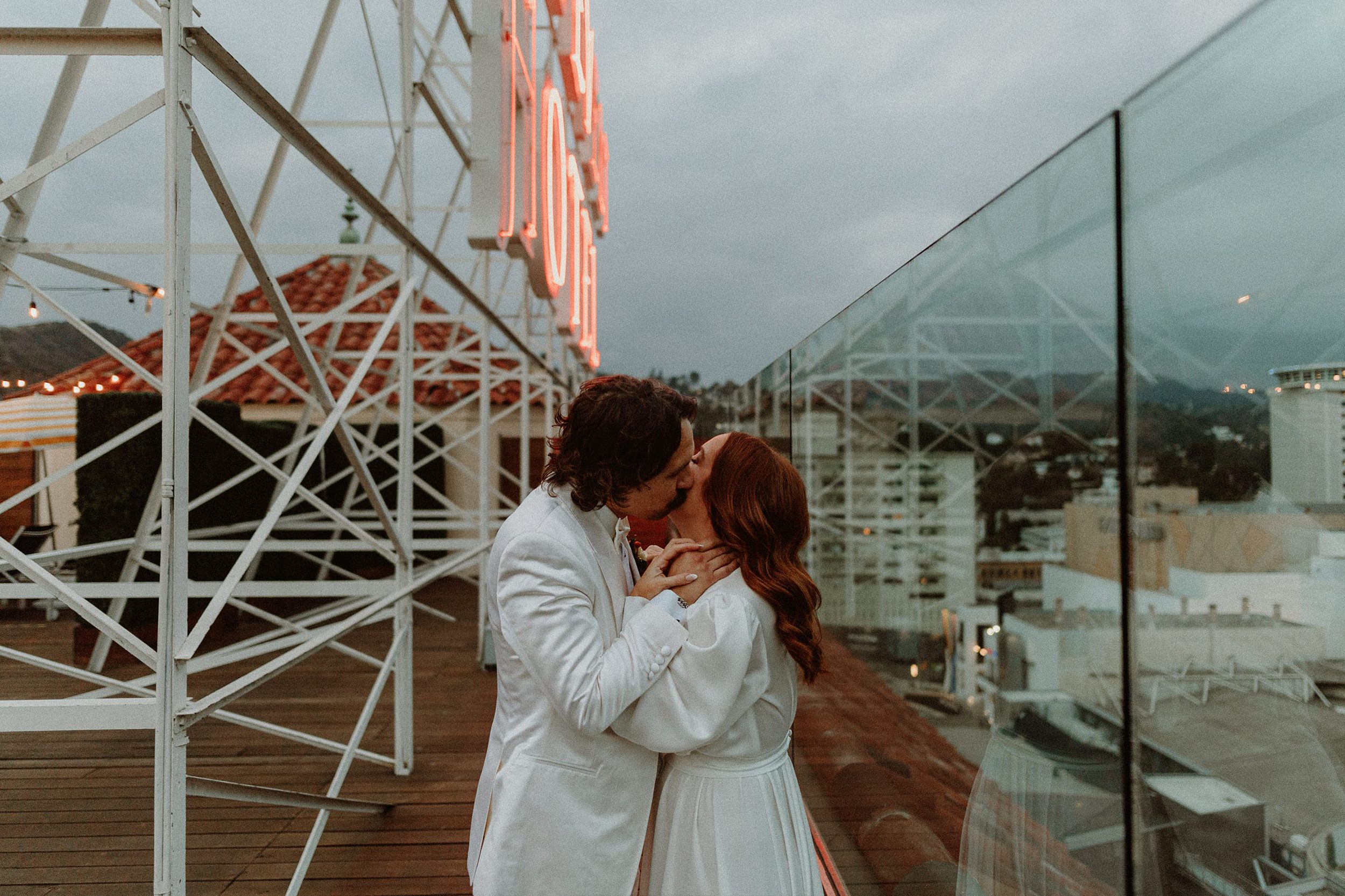 Moody Hollywood Wedding Photos at the Roosevelt Hotel