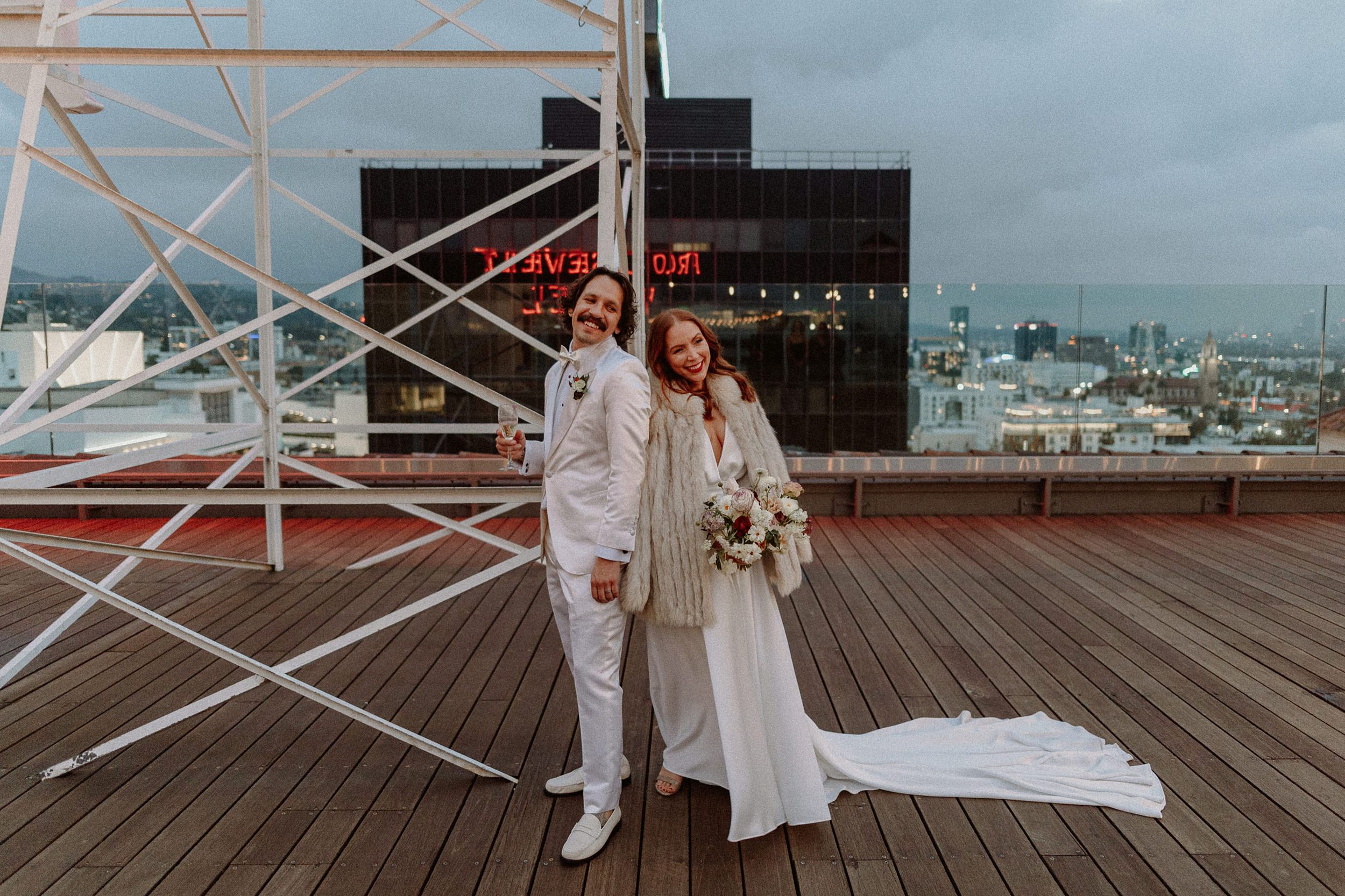 Roosevelt Hotel Rooftop Wedding Photos in Hollywood