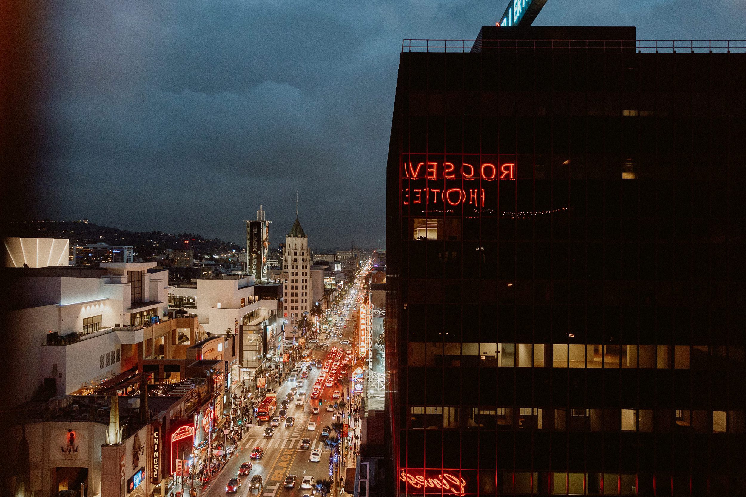 Moody Hollywood Wedding Photos at the Roosevelt Hotel