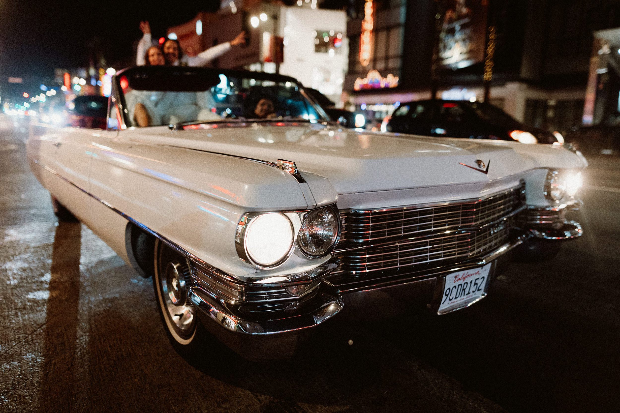 Hollywood Wedding Hot Rod with Bride & Groom 