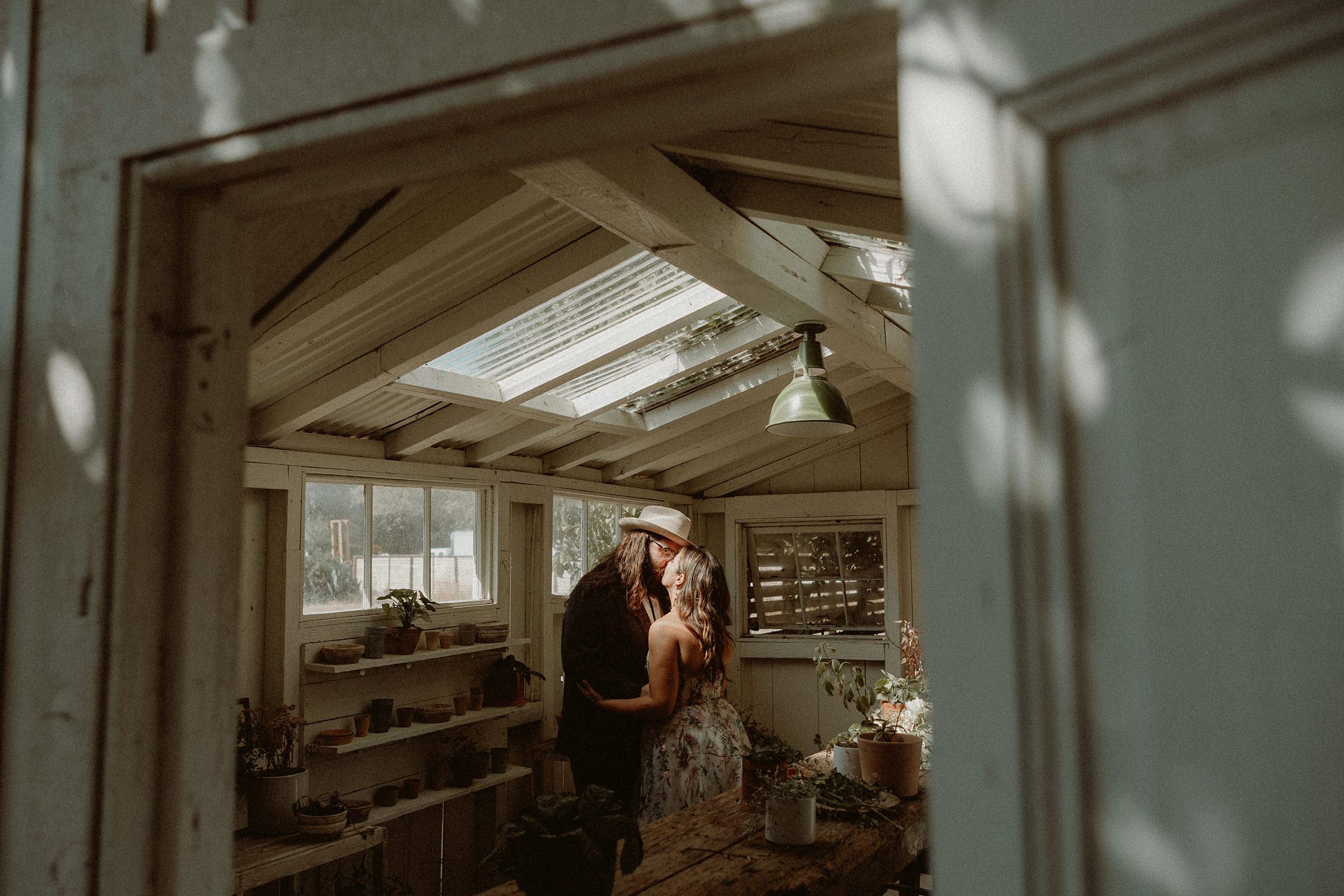 moody greenhouse wedding at bodega in los alamos