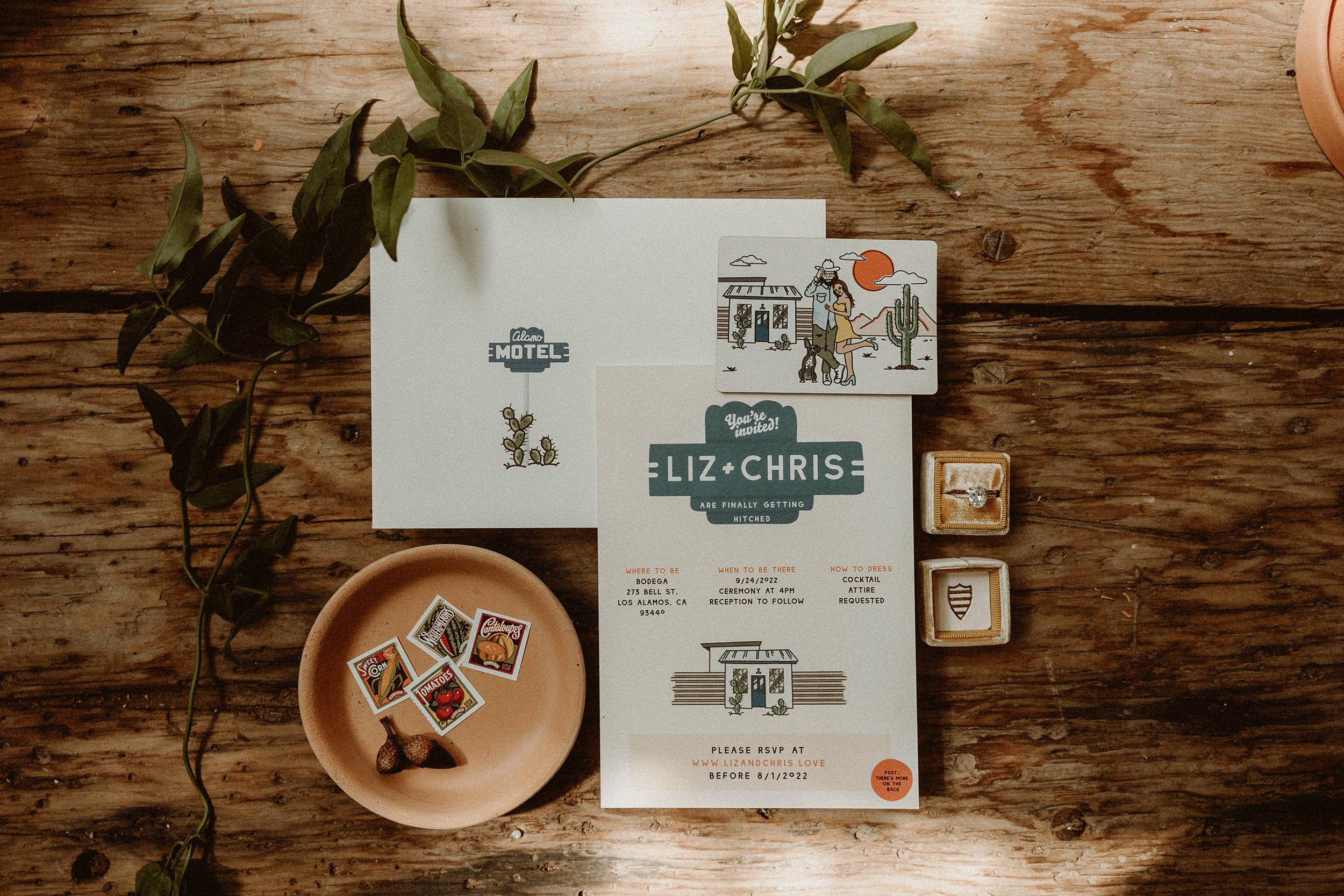 bodega wedding in los alamos wedding invitation suite