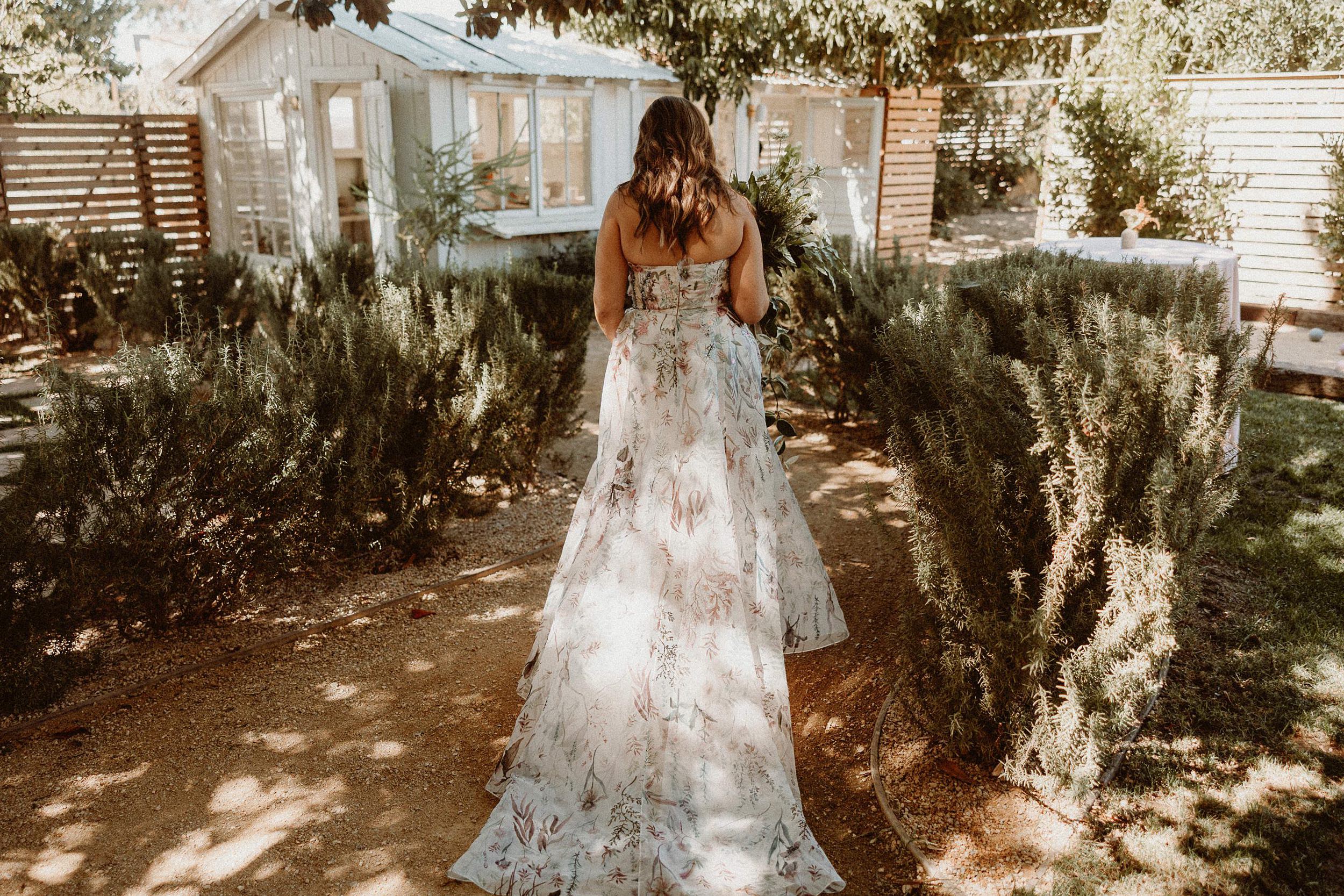 floral garden wedding dress
