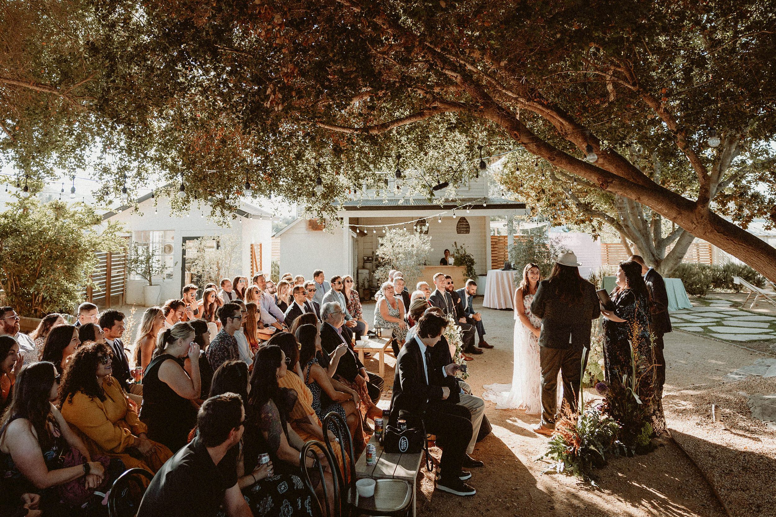 outdoor garden ceremony in los alamos bodega