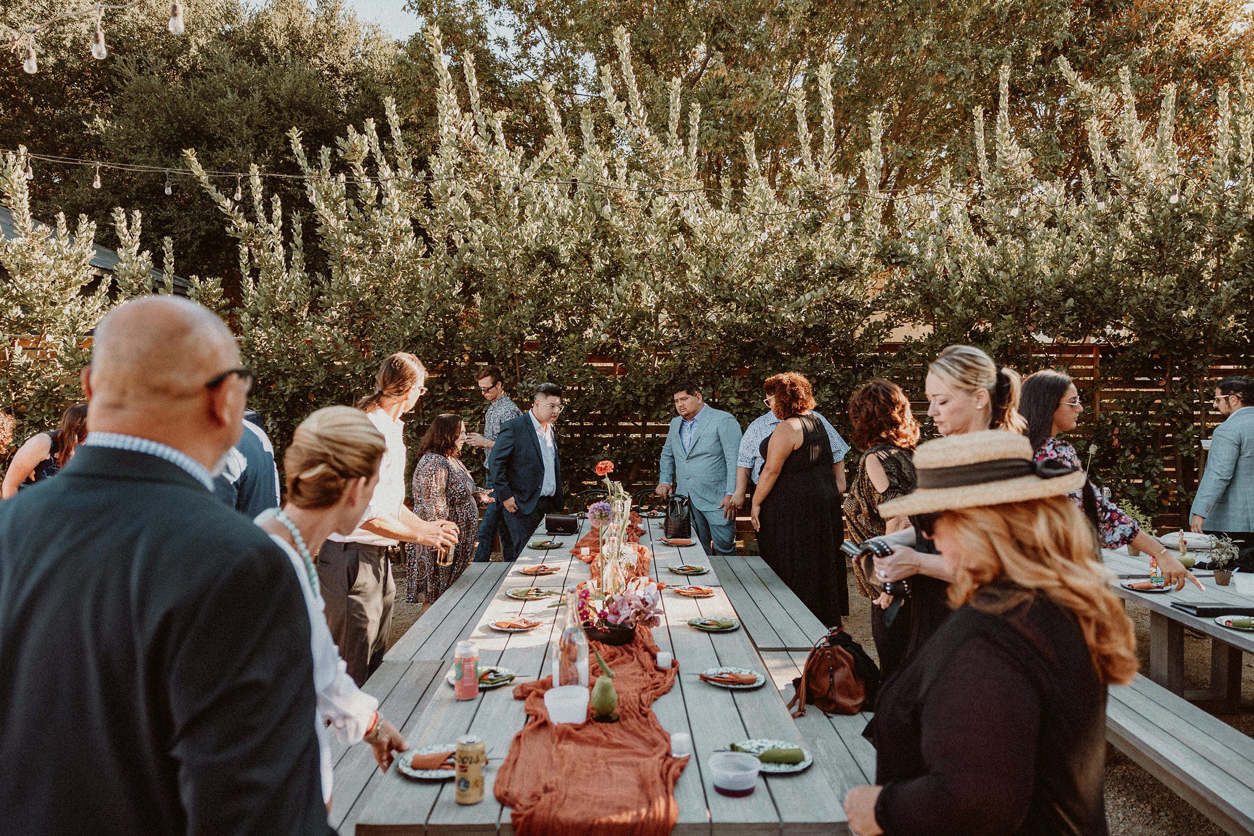 garden party reception wedding at bodega los alamos 