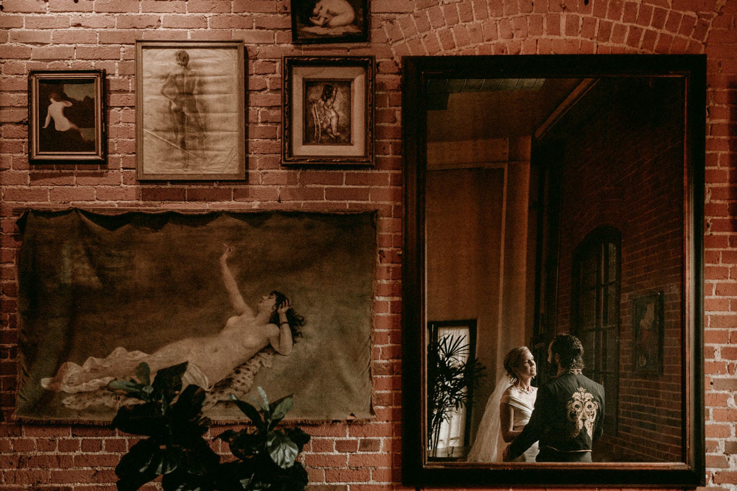 Carondelet House Wedding Interior Moody Romantic