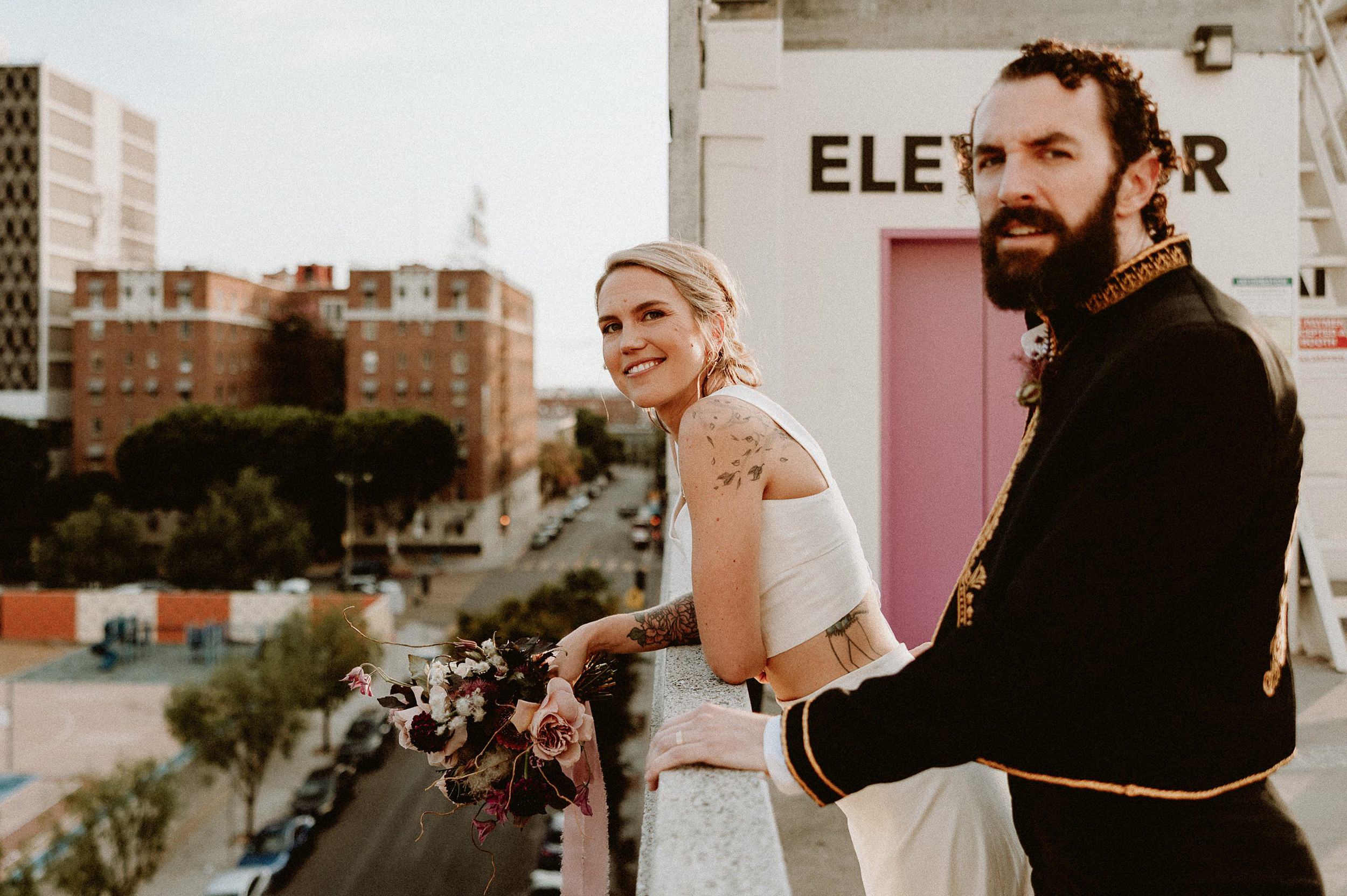 Los Angeles Rooftop Couples Photos