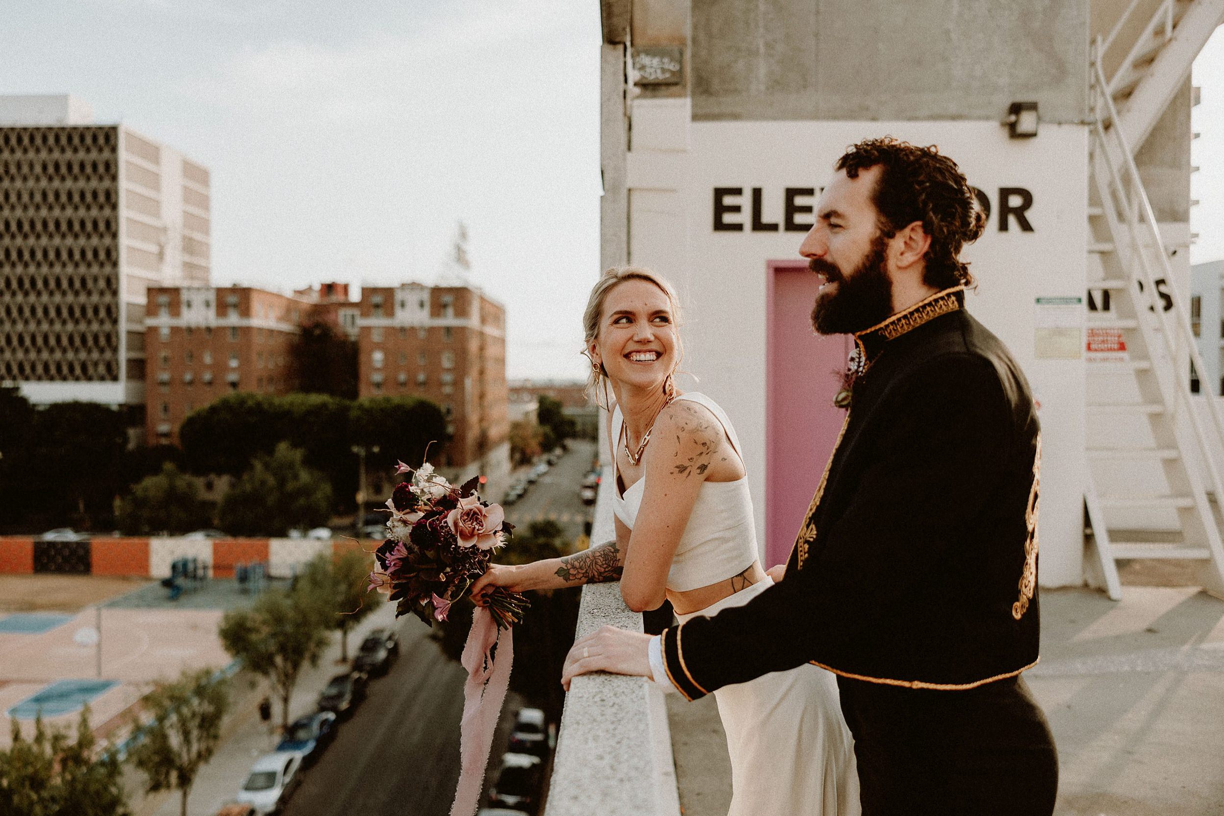Los Angeles Rooftop Couples Photos