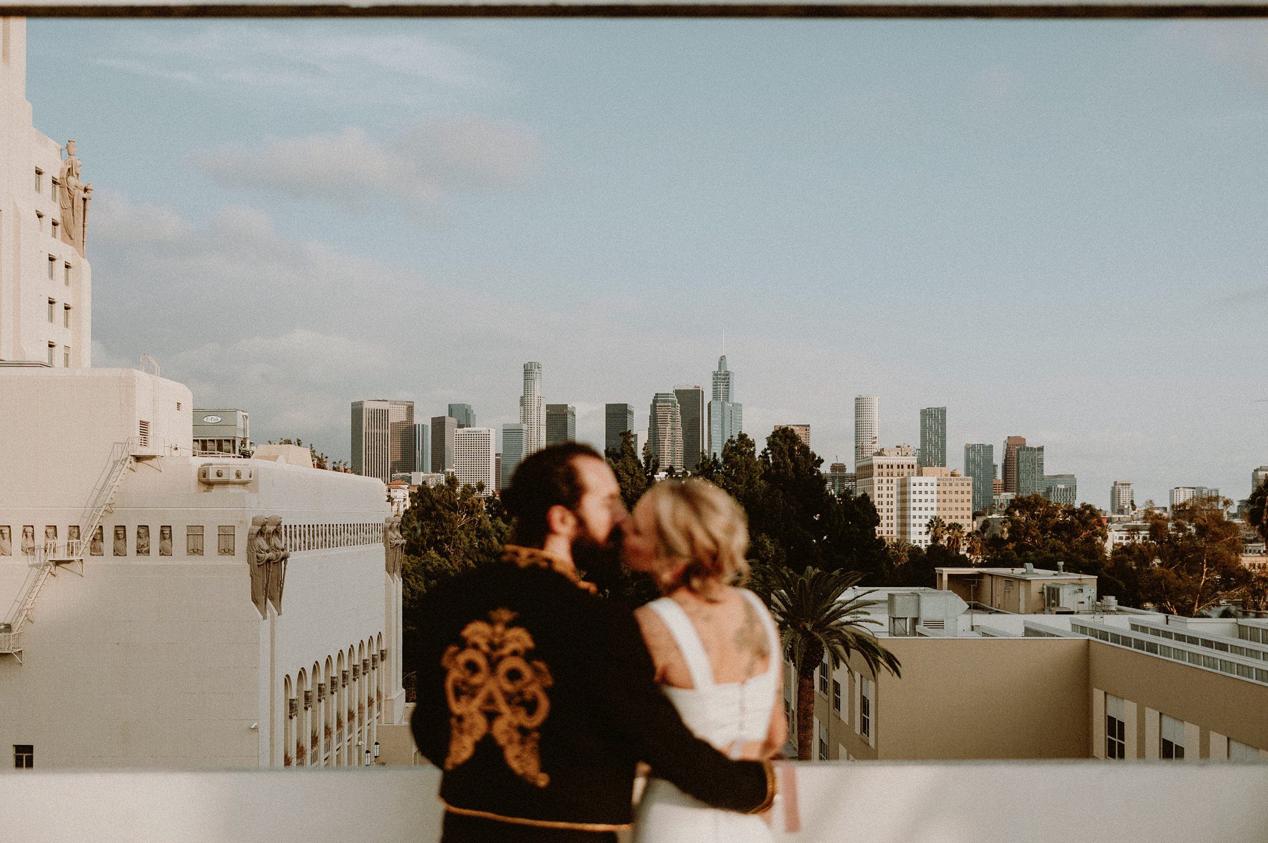 Los Angeles Rooftop Wedding Couples Photos