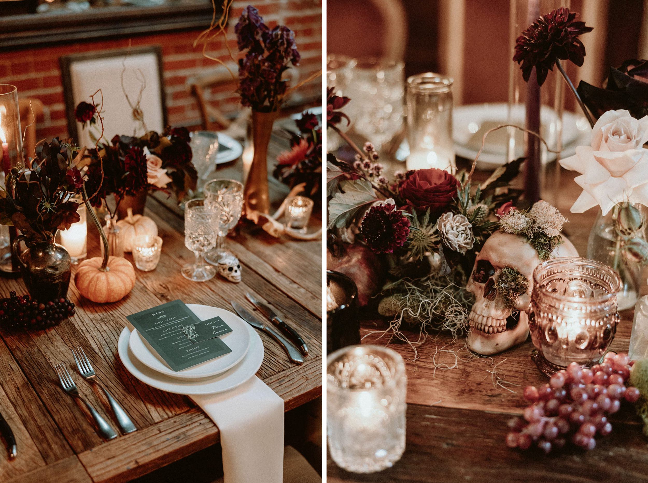 Fall Harvest Spooky Romantic Wedding Details